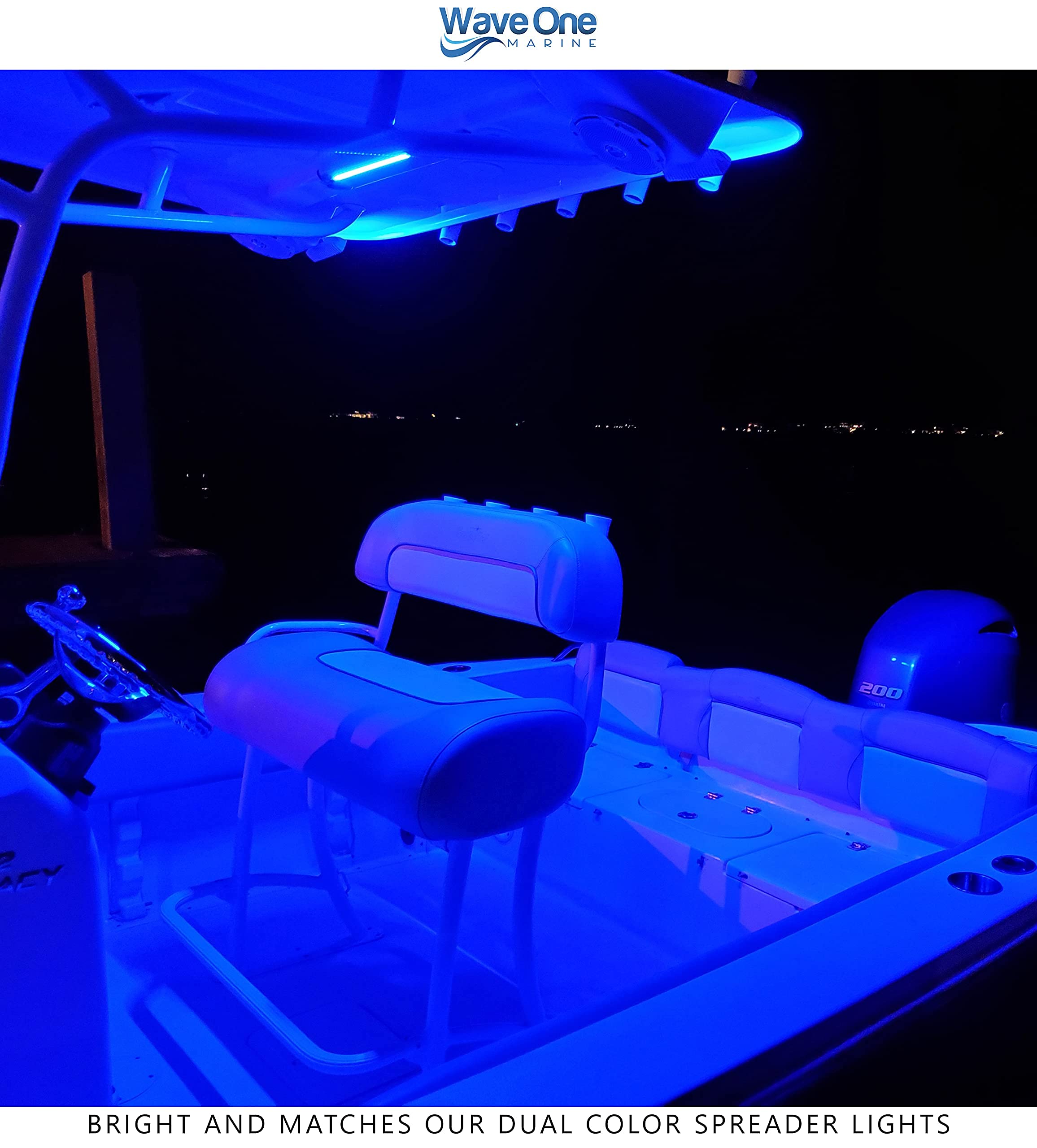 Dual Color T-Top LED Light with On/Off Switch | Waterproof Marine Boat Courtesy Cockpit Helm Light | Stainless Steel Hardware | IP68 Rated (24
