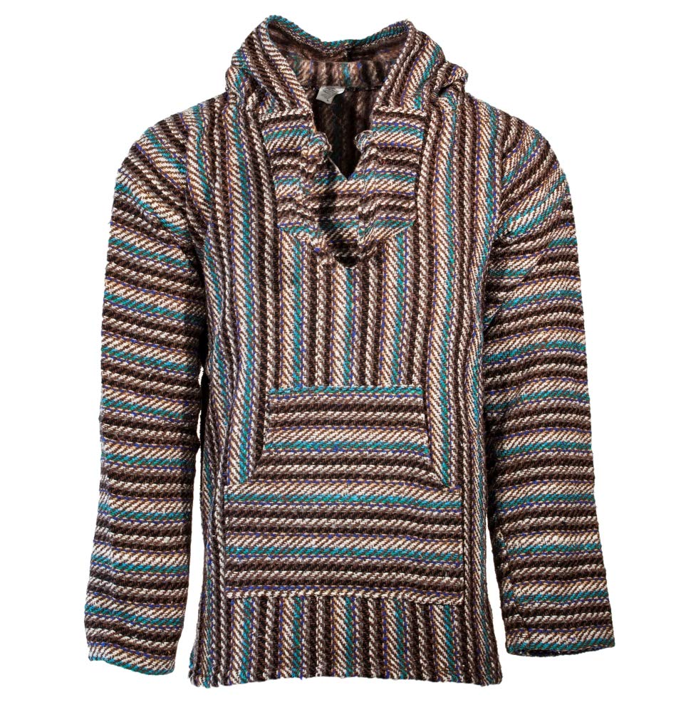 Premium Baja Hoodie Sweatshirt Pullover - Soft Mexican Jerga Poncho for Men & Women - Perfect for Beach, Festival & Casual Wear