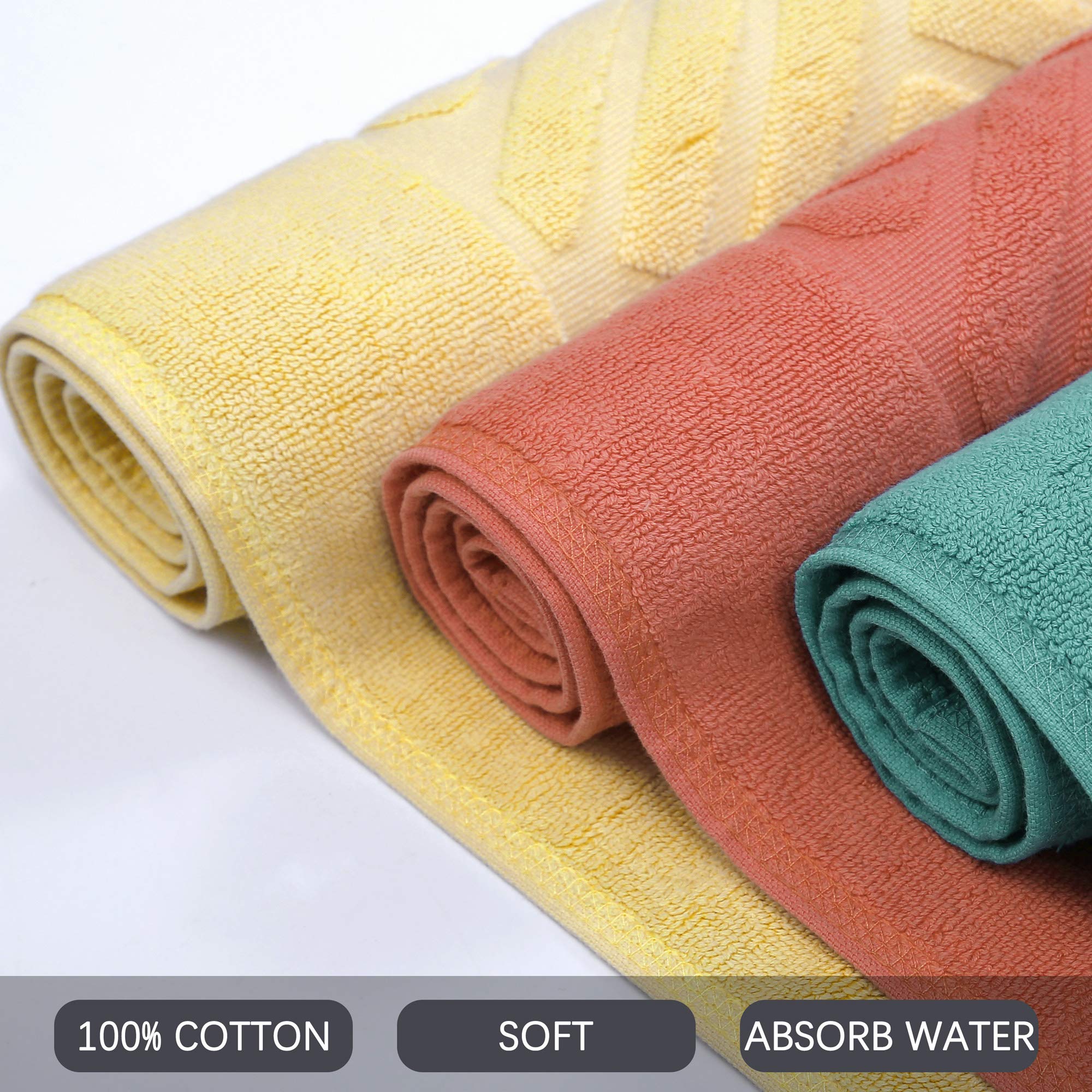 Luxury Bath Mat Towels Set - 2-Piece Super Absorbent Cotton Bathroom Floor Mats, 20 x 32 Inches, Soft Hotel & Spa Quality Shower Rugs for Bath, Shower, and Vanity Areas