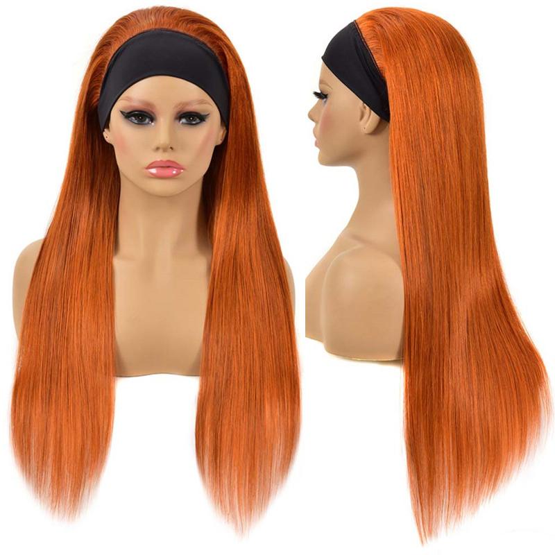 Trendy Baddie Look Human Hair Wig - 4 Natural Colors, Glueless & Quick Install Straight Headband Wig for Women | Perfect for Daily Wear, Cosplay & Special Occasions