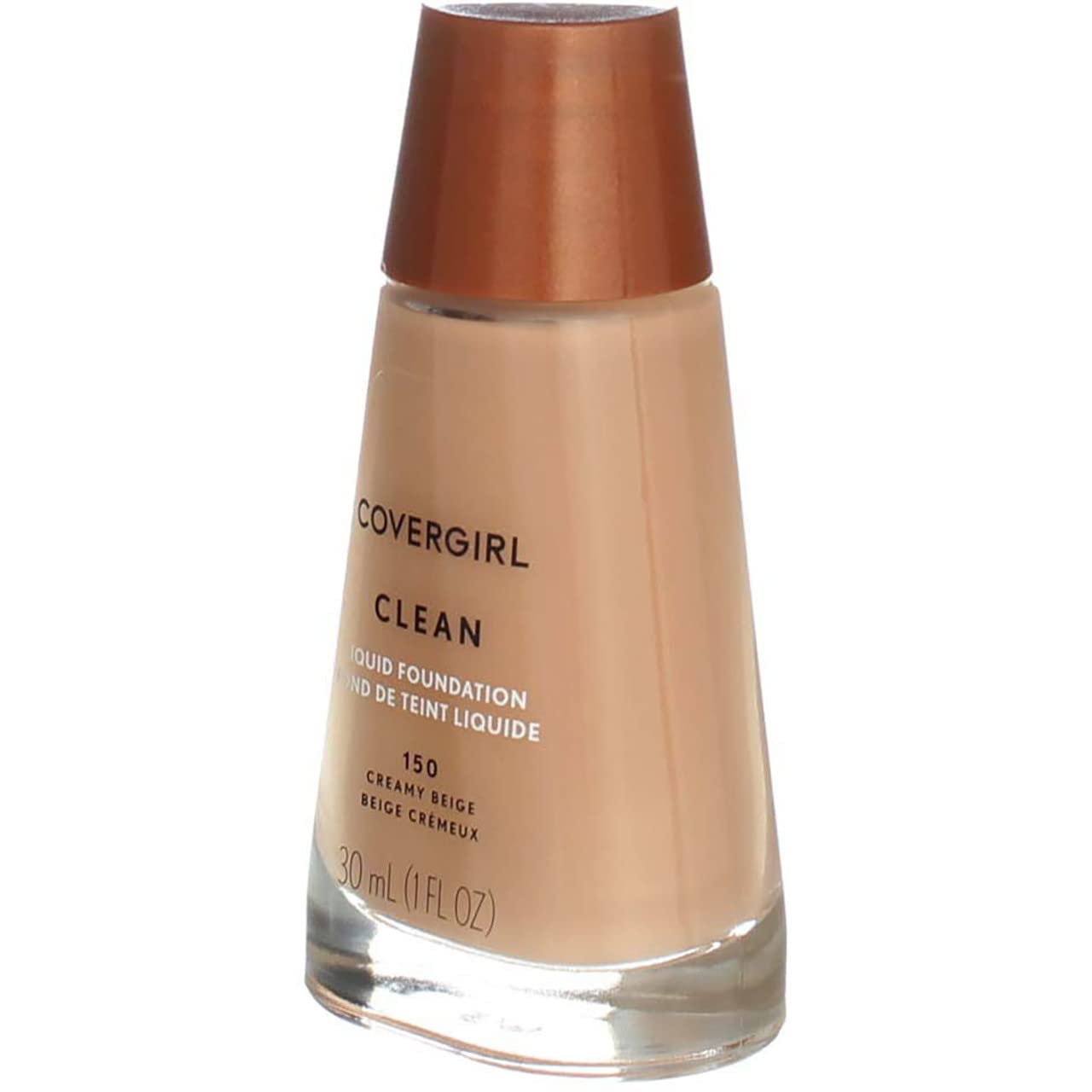 CoverGirl Clean Liquid Makeup Foundation - Creamy Beige 150 (1 oz, Pack of 4) | Oil-Free, Lightweight Formula for Flawless Coverage | Perfect for Daily Wear, Office & Special Occasions