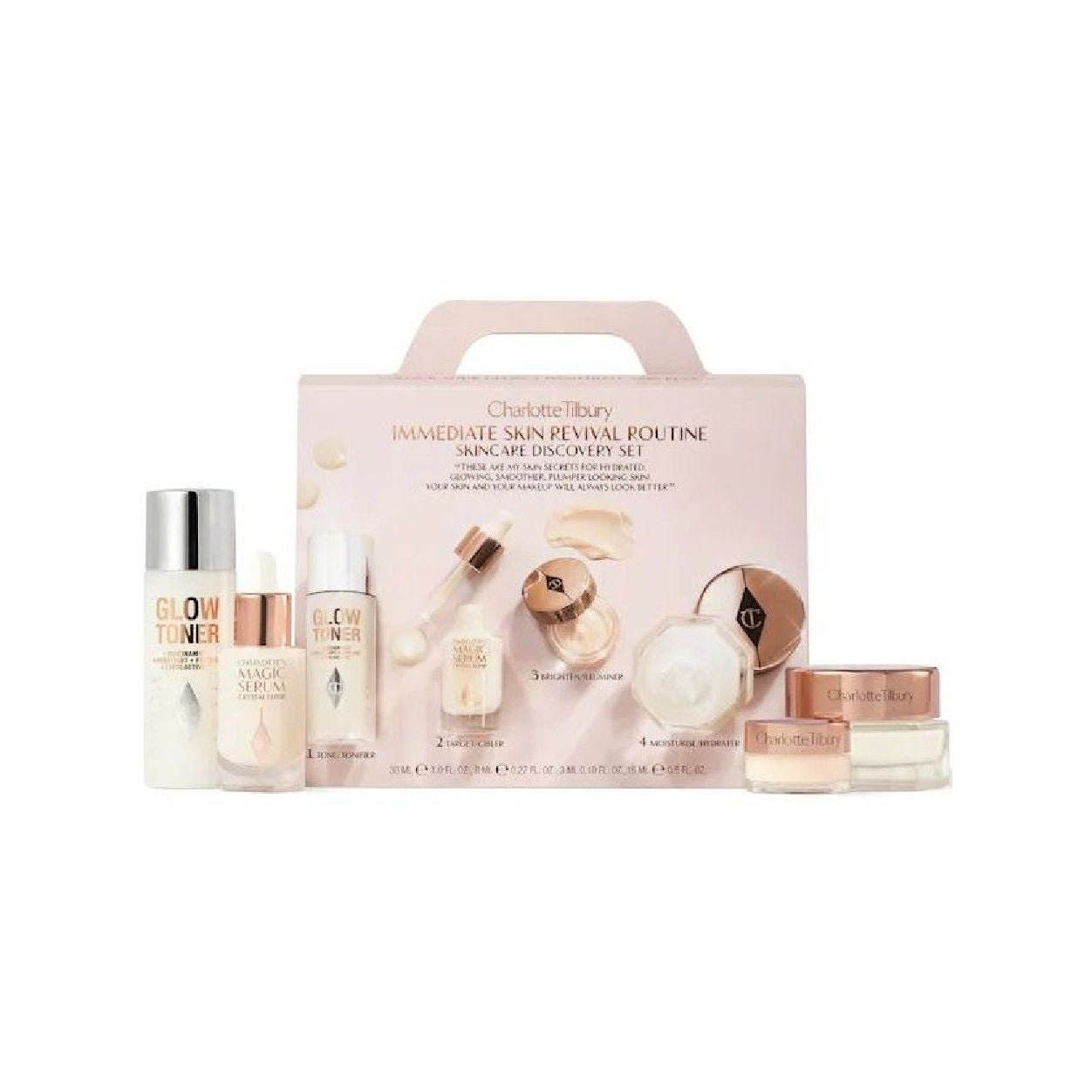 Immediate Skin Revival Routine Skincare Discovery Set - Anti-Aging & Hydrating Face Care Kit for Glowing Skin | Perfect for Daily Skincare Routine & Travel Essentials