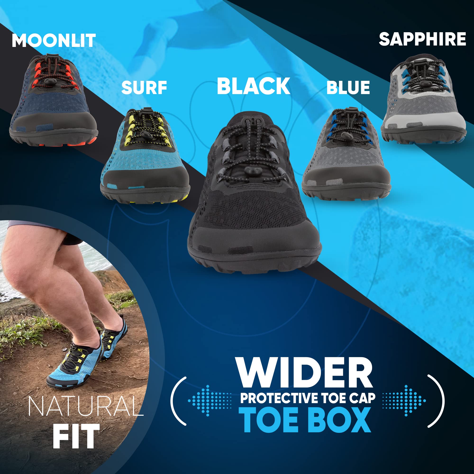 Xero Shoes Barefoot Water Shoes for Men - Aqua X Sport Minimalist Water Shoes with Wide Toe Box & Zero Drop Heel | Beach Swimming, Hiking, Running, Water Sports | Lightweight Quick-Dry Outdoor Shoes