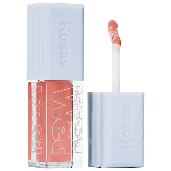 Kosas Gloss Voluminizador Wet Lip Oil - Plumping Peptide Lip Treatment for Fuller Lips | Hydrating & Shiny Lip Gloss for Day & Night Wear