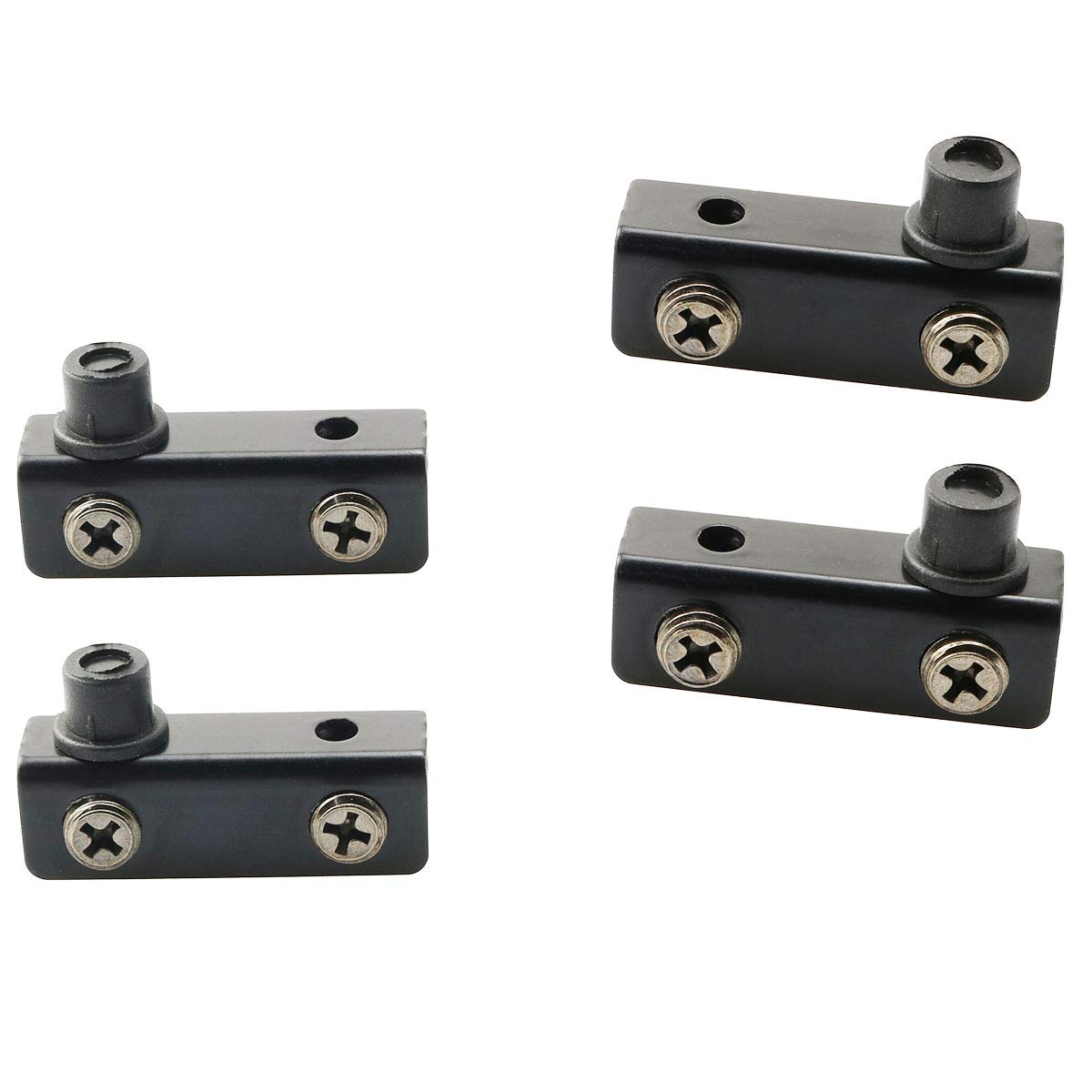 2 Sets Black Iron Nickel Plated Glass Door Pivot Hinges - Heavy Duty Glass Clamp Door Accessories for Cabinet, Shower, and Furniture (TAODAN) - Perfect for Modern Home and Office Interior Design