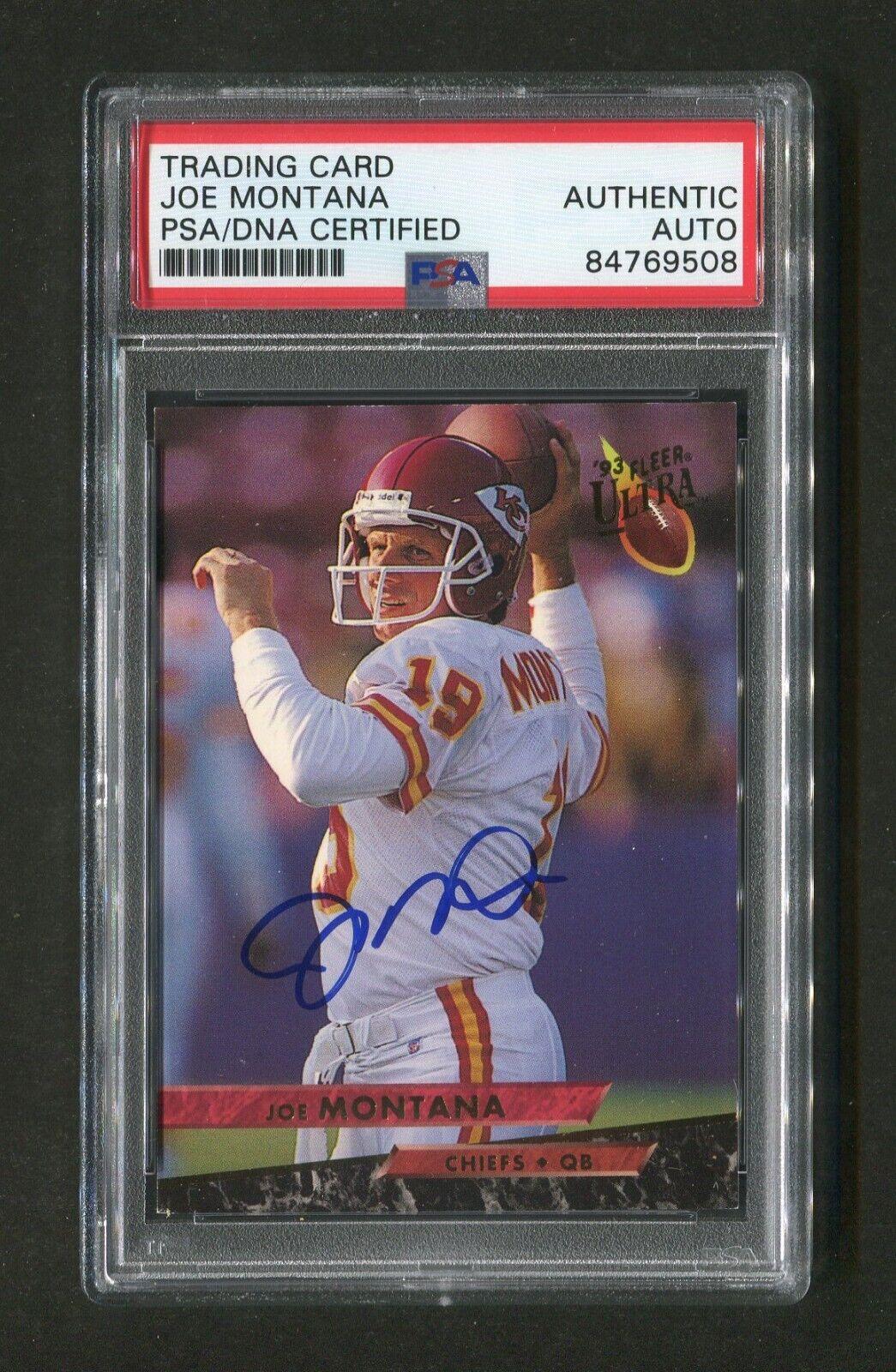 1993 Joe Montana PSA/DNA Certified Autograph Fleer Signed Football Card - Rare Collectible for Sports Memorabilia Fans & Investment