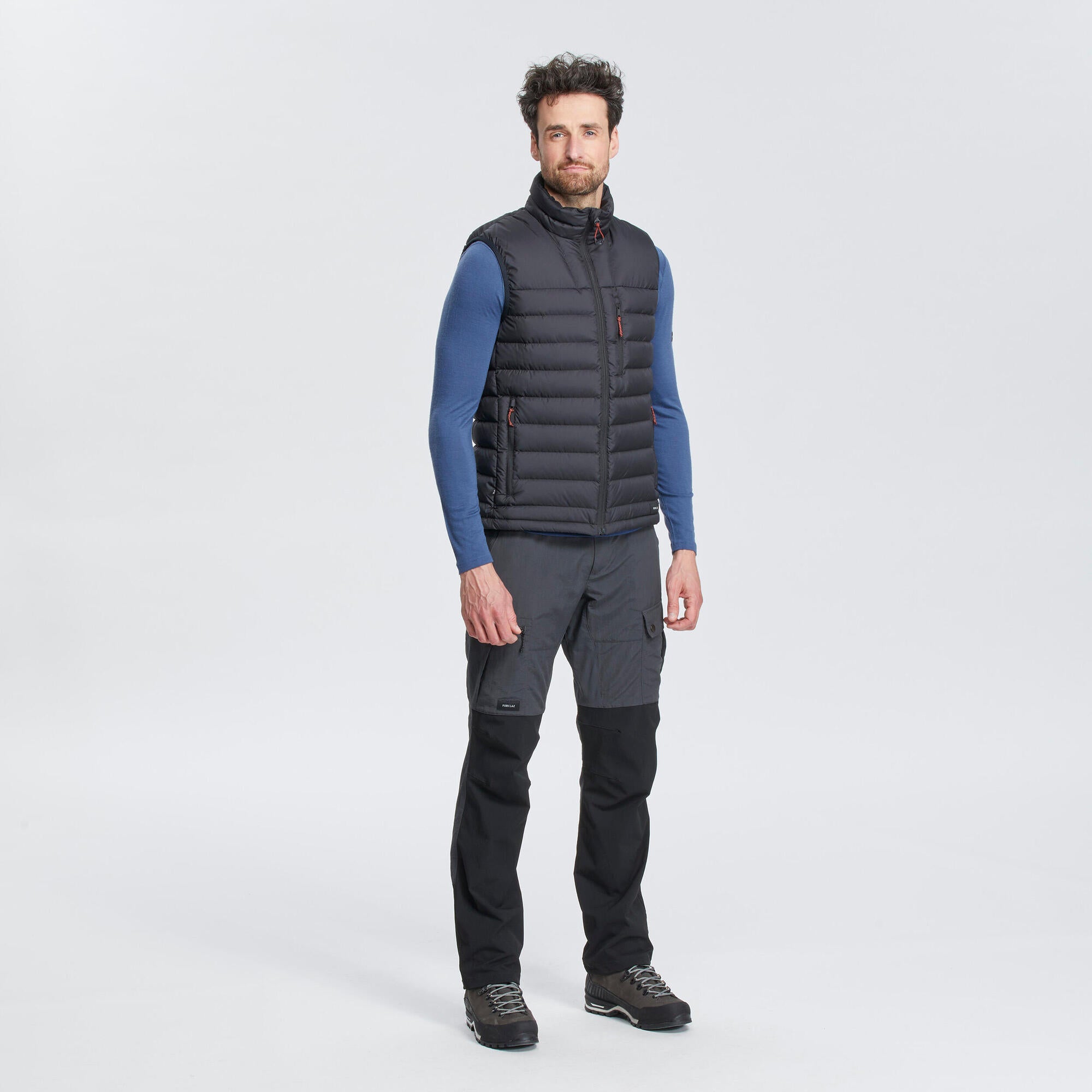 Forclaz Men's MT500 Down Puffer Vest - Lightweight Warm Winter Jacket for Outdoor Hiking & Camping