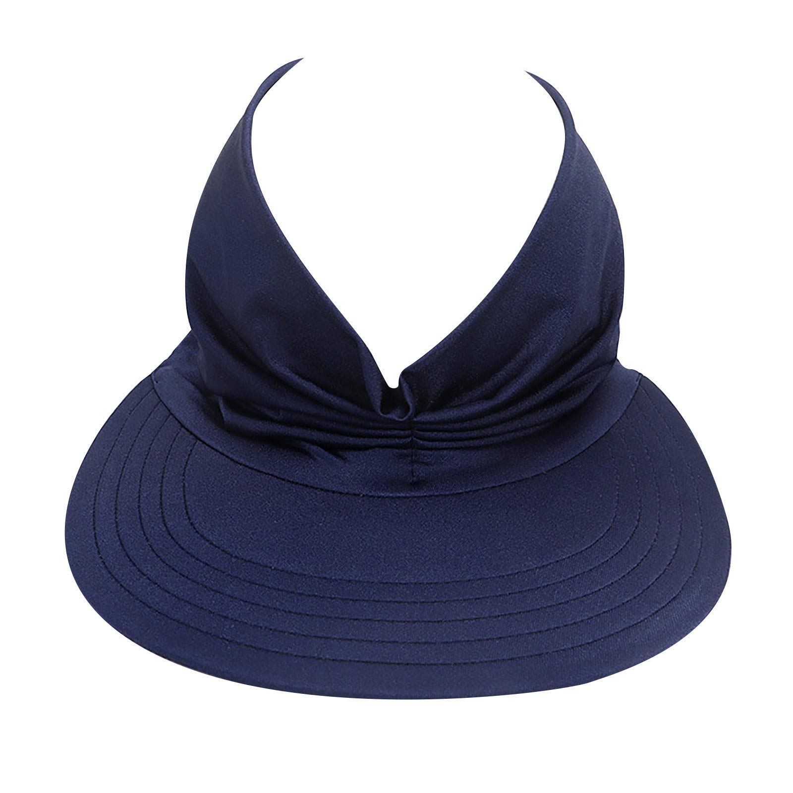 Women's Summer Sun Hat - Breathable Hollow Top UV Protection Visor Cap - Adjustable Elastic Baseball Hat for Outdoor Activities, Beach, Gardening & Travel