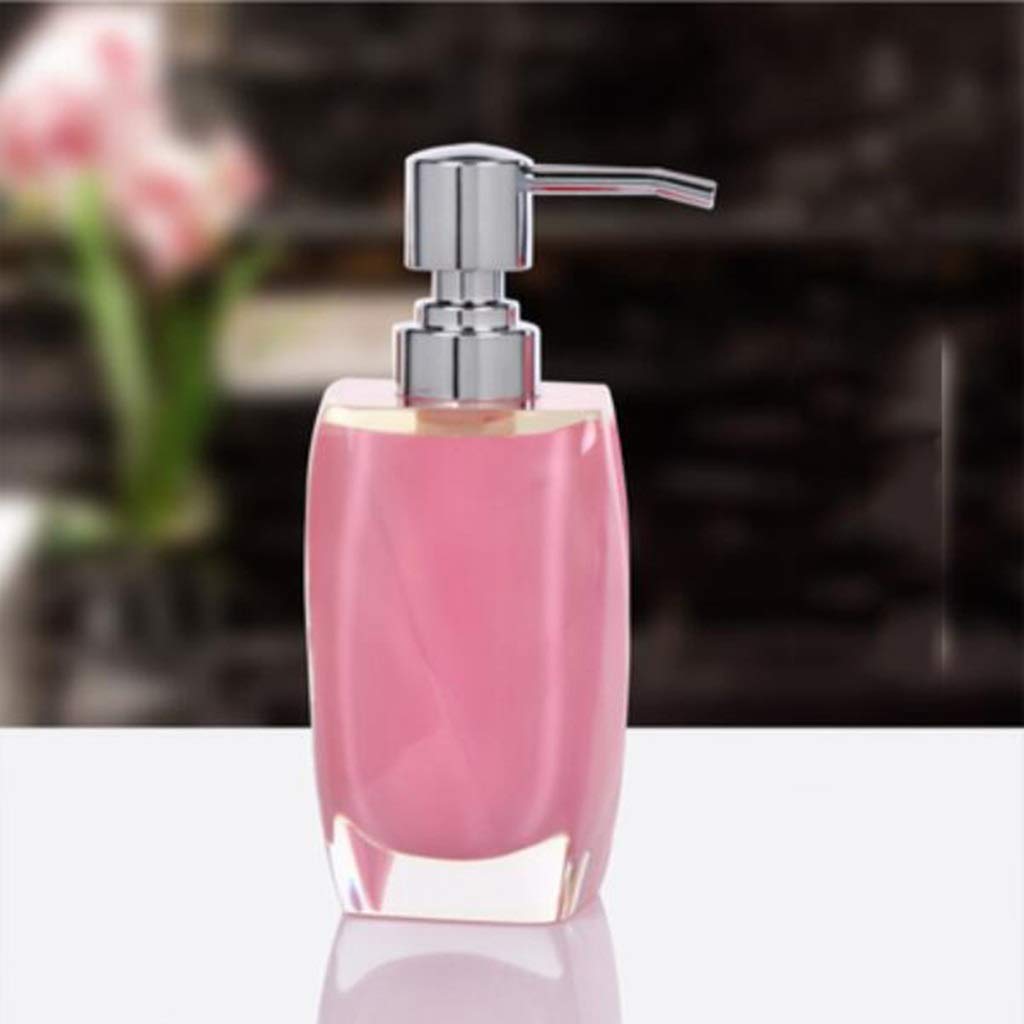 Acrylic Hand Soap Dispenser Pump Bottle - 220ML Farmhouse Bathroom Decor, Pink Lotion Container for Home & Restroom Accessories | Perfect for Kitchen, Guest Bath, and Vanity Organizer