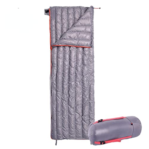 Ultralight Waterproof Down Sleeping Bag for Camping & Travel - 300G Gray, Portable & Compact with Compression Storage - Perfect for Backpacking, Hiking & Outdoor Adventures