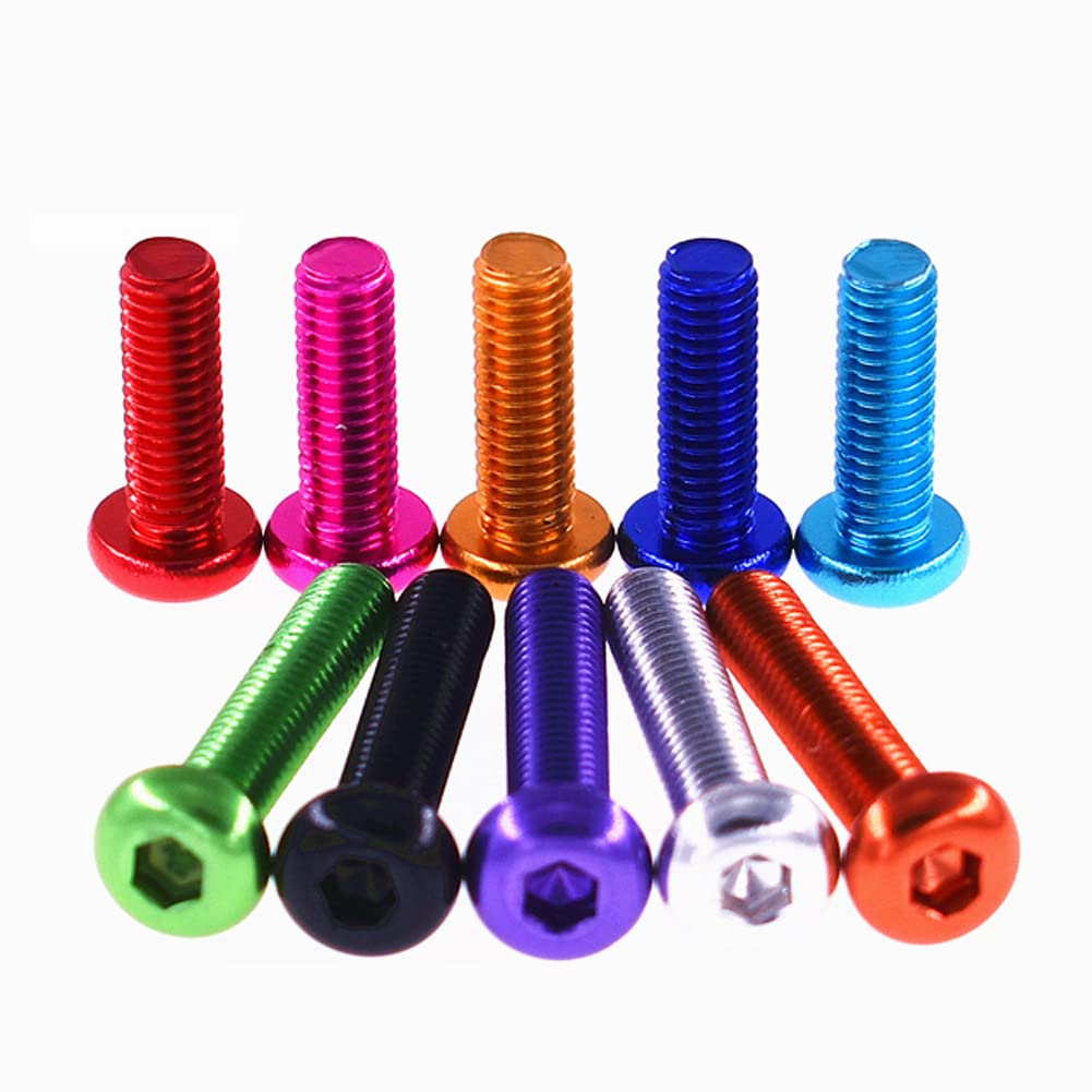 5Pcs M6X25mm Hex Socket Cap Screws - Brown Orange Aluminum for Machines & Fasteners