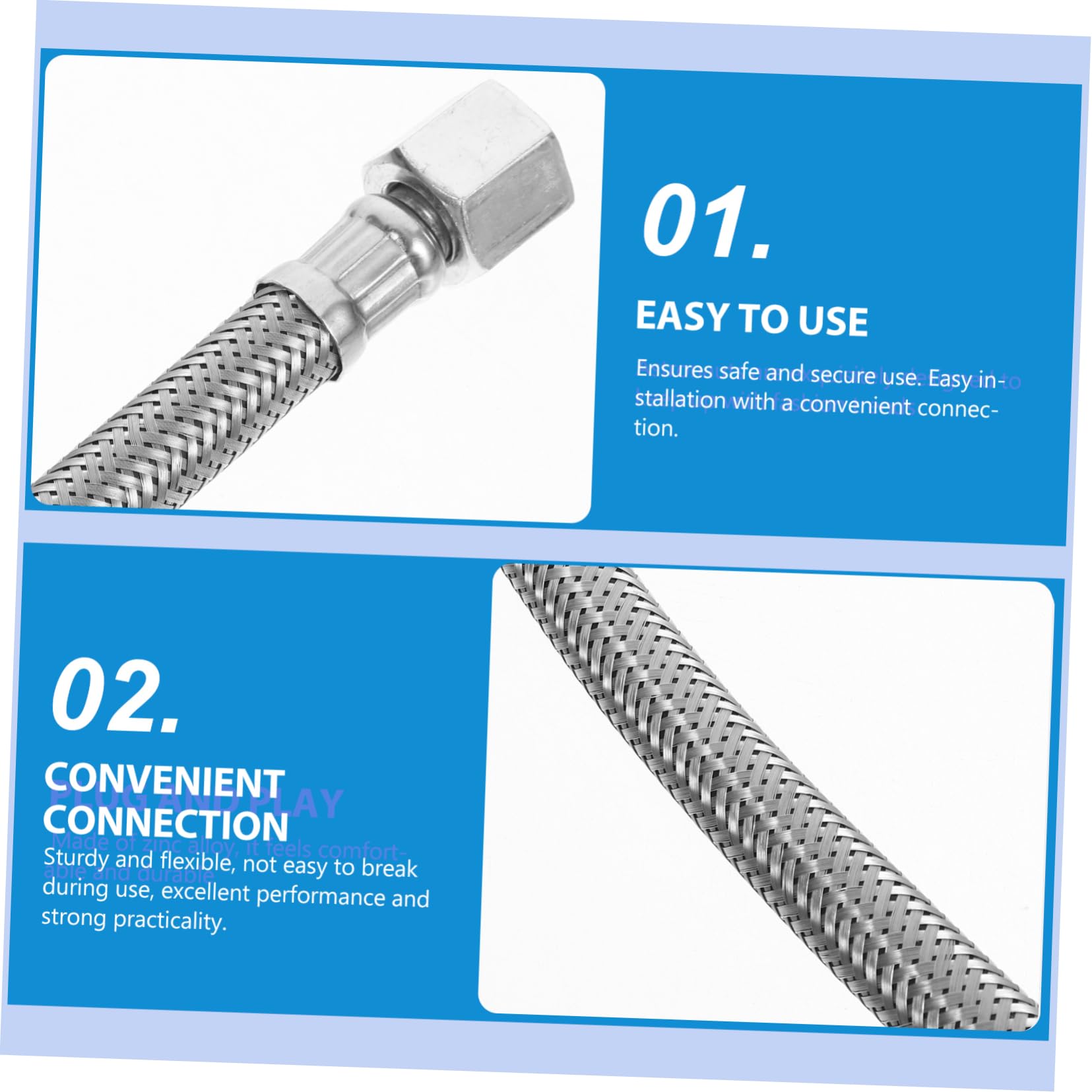 BUGUUYO Stainless Steel Air Compressor Hose - Flexible Replacement Tube for Drain & Exhaust | Workshop & Garage Use