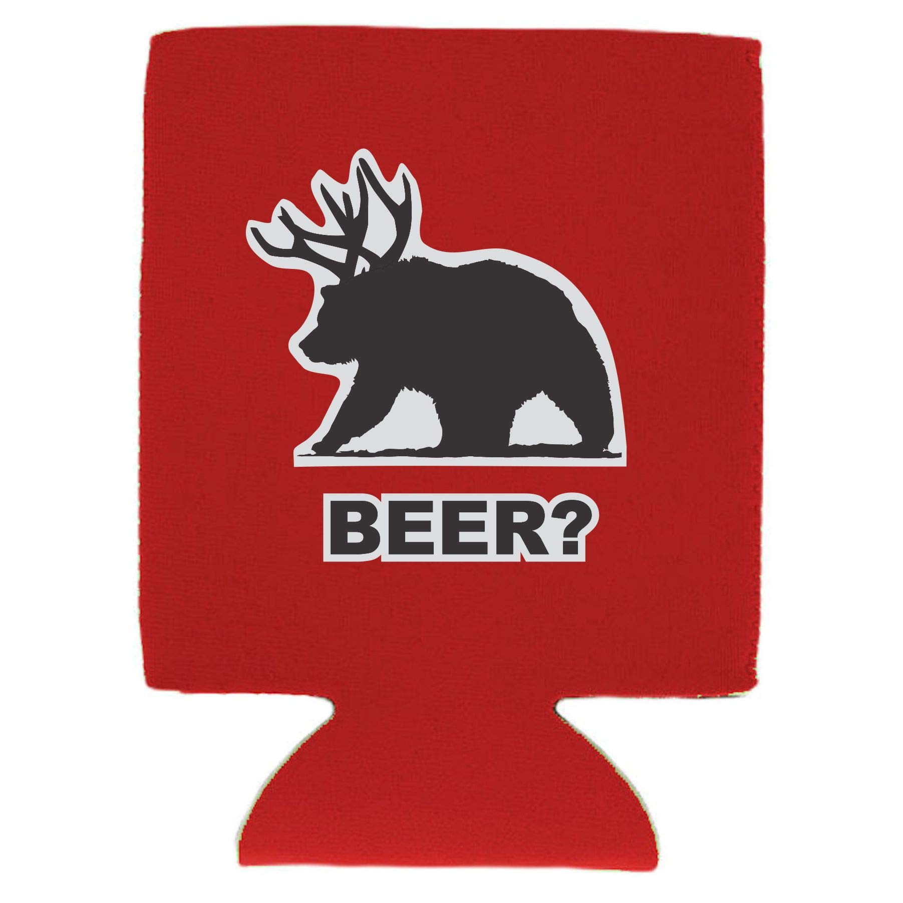 Beer Bear Collapsible Can Cooler - Insulated Red Collapsible Beer Can Holder for Camping, Picnics & Outdoor Parties