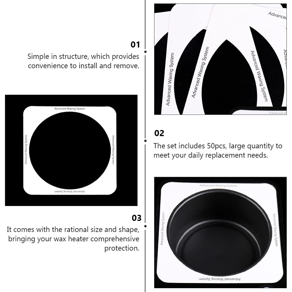 50pcs White Hair Wax Bean Machine Washers - Anti-Spill Protective Circle Pads for Wax Heater & Warmer - Perfect for Salon, Spa & Home Hair Removal Waxing