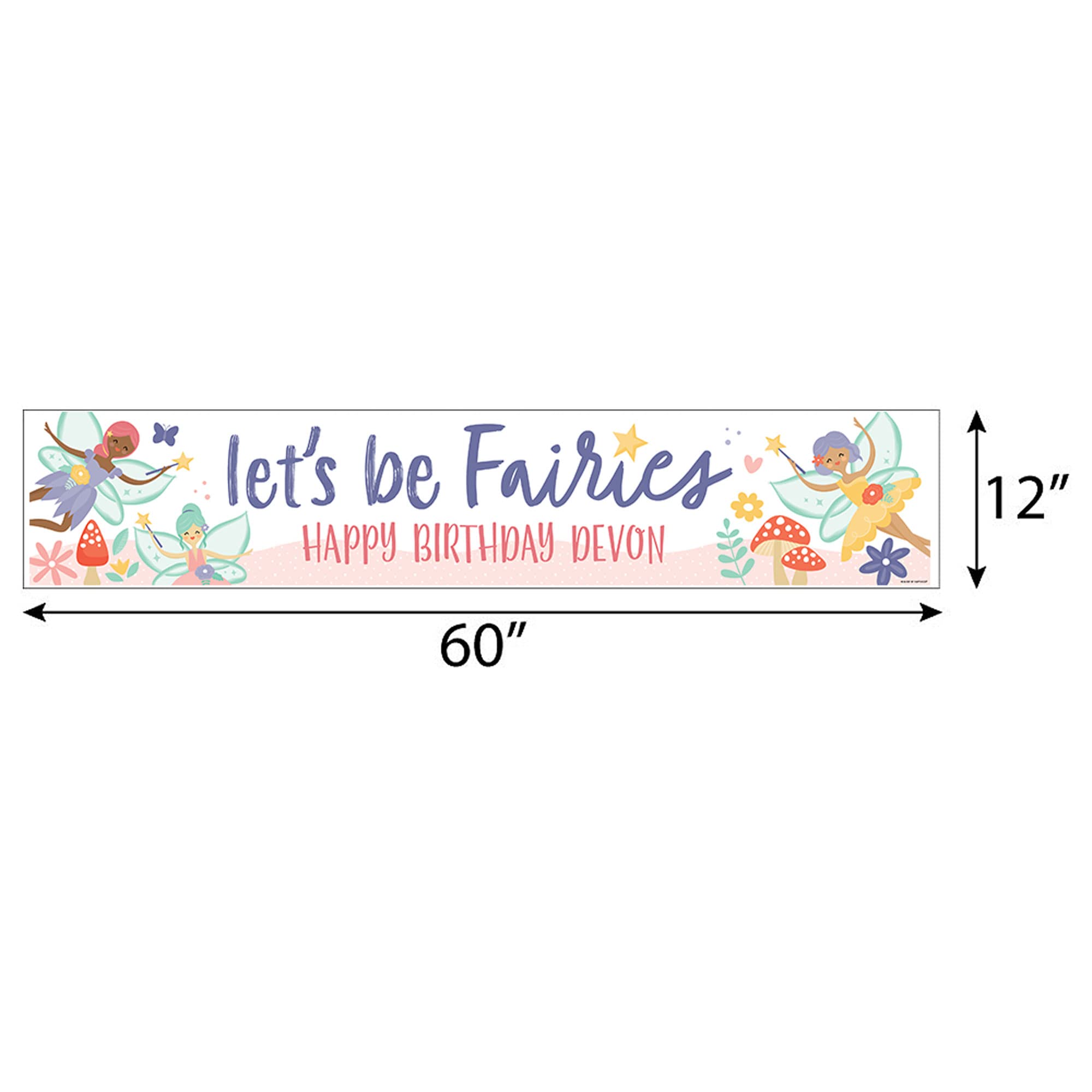 Personalized Let’s Be Fairies Custom Fairy Garden Birthday Party Decorations - Unique Fairy Theme Party Banner for Kids Birthday, Baby Shower & Garden Celebrations