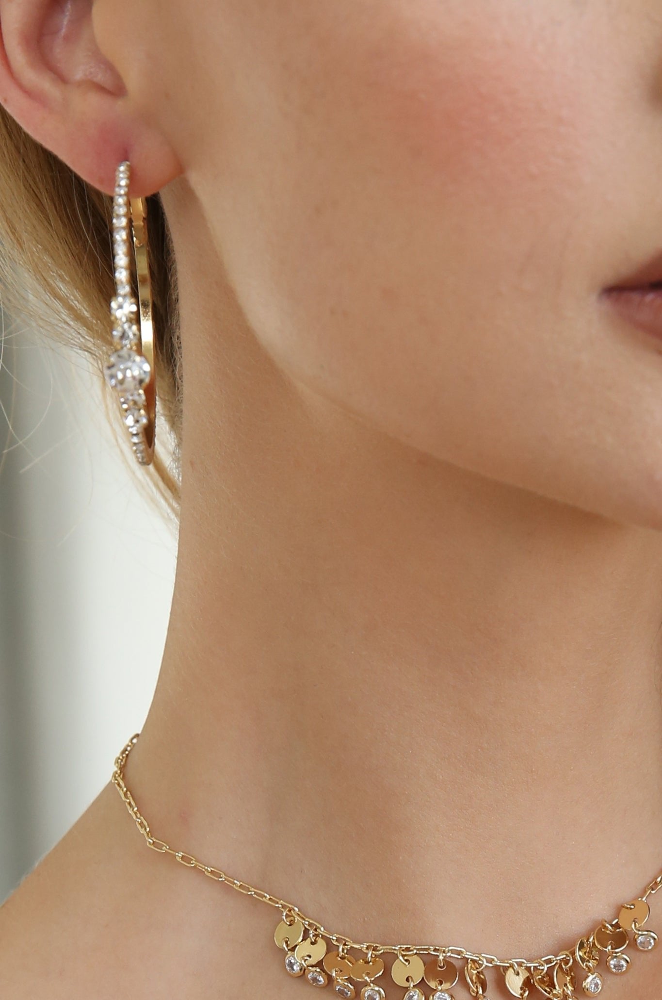 Hollywood Forever Crystal Hoop Earrings for Women - 925 Sterling Silver Hypoallergenic Dangle Earrings - Perfect for Parties, Weddings & Everyday Wear