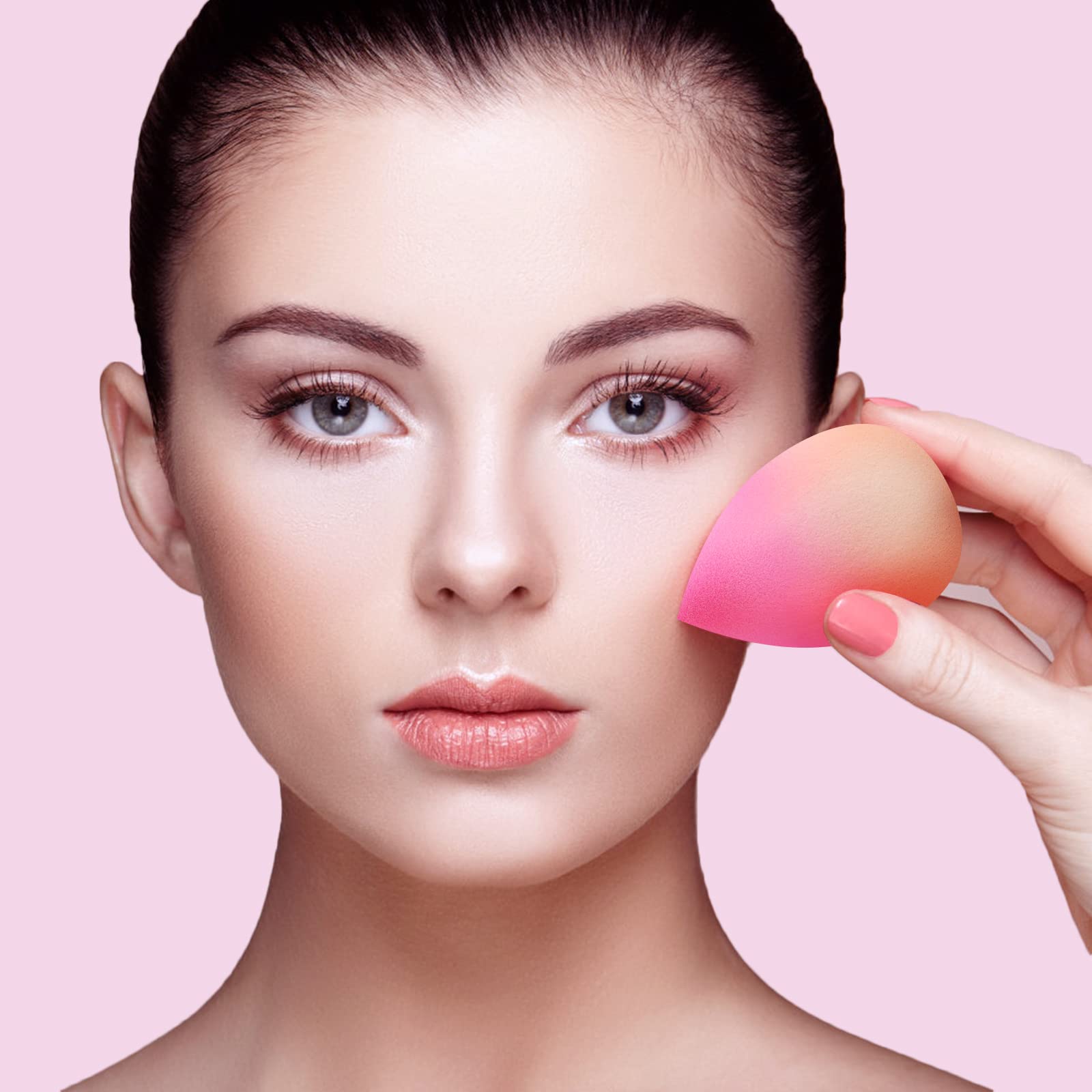DUAIU 4-Piece Gradient Makeup Sponge Set - Soft Beauty Blender for Foundation & Concealer Application - Ideal for Liquid, Cream & Powder Cosmetics - Perfect for Professional Makeup Artists & Home Use