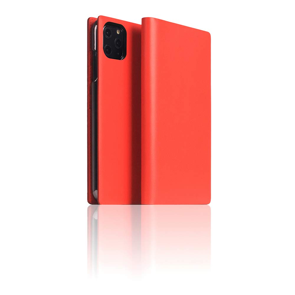 Premium SLG iPhone 11 Pro Max Leather Wallet Case - Genuine D5 Calfskin Flip Cover with Card Slots & Gift Box | Handmade Protective Case for Apple iPhone 11 Pro Max (Red) | Perfect for Business, Travel & Everyday Use