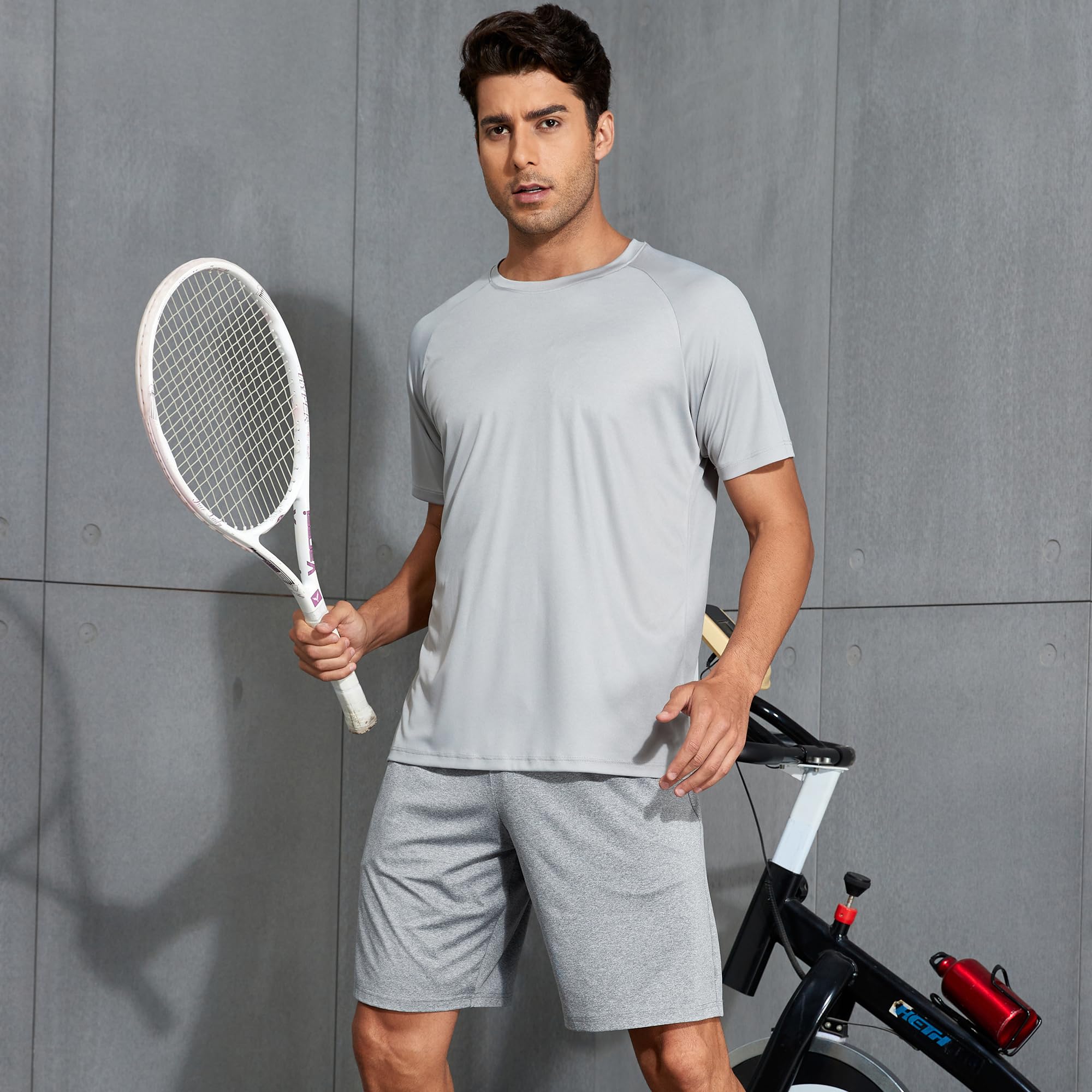 CE' CERDR Men's Quick Dry Performance Workout Shirts - Moisture Wicking Athletic Short Sleeve T-Shirts for Gym, Running & Outdoor Activities