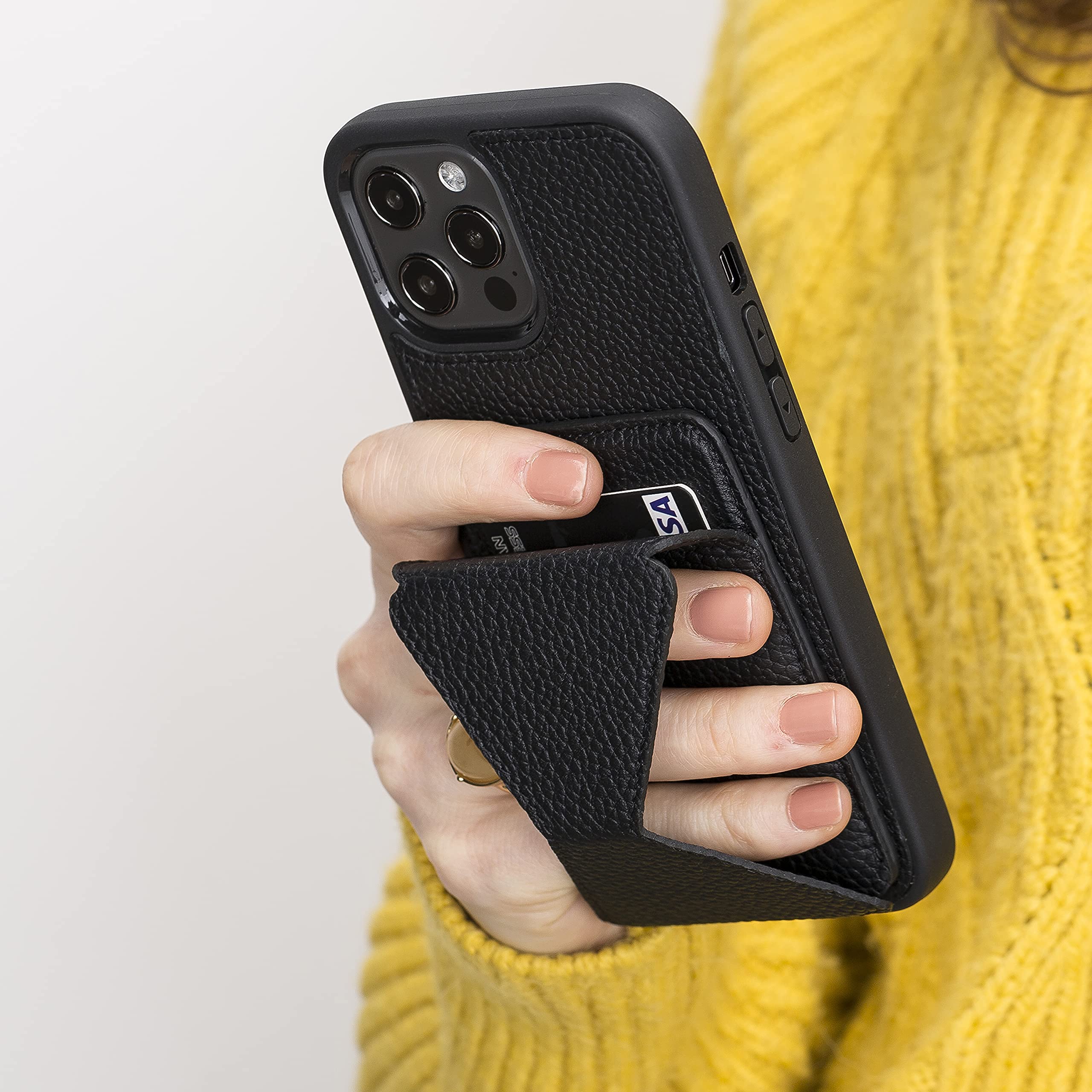 Bayelon Full Grain Leather Magnetic Case for iPhone 12/12 Pro 6.1