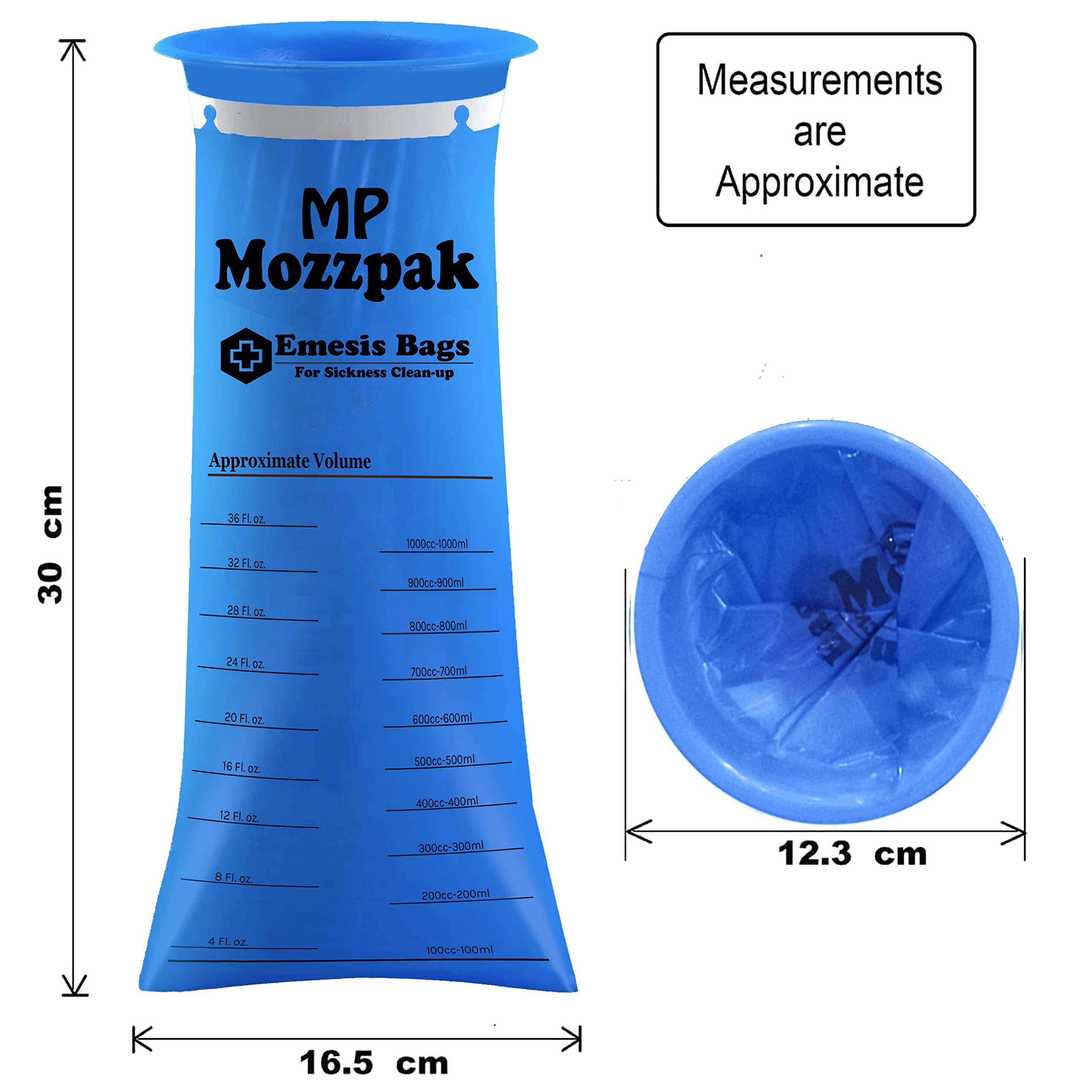 Disposable Vomit Bags 50 Pack - 1000ml Leak-Proof Medical Grade Emesis Bags for Motion Sickness, Travel, Car, Airplane & Kids - Portable Puke Bags for Nausea Relief on Road Trips, Flights & Taxi Rides