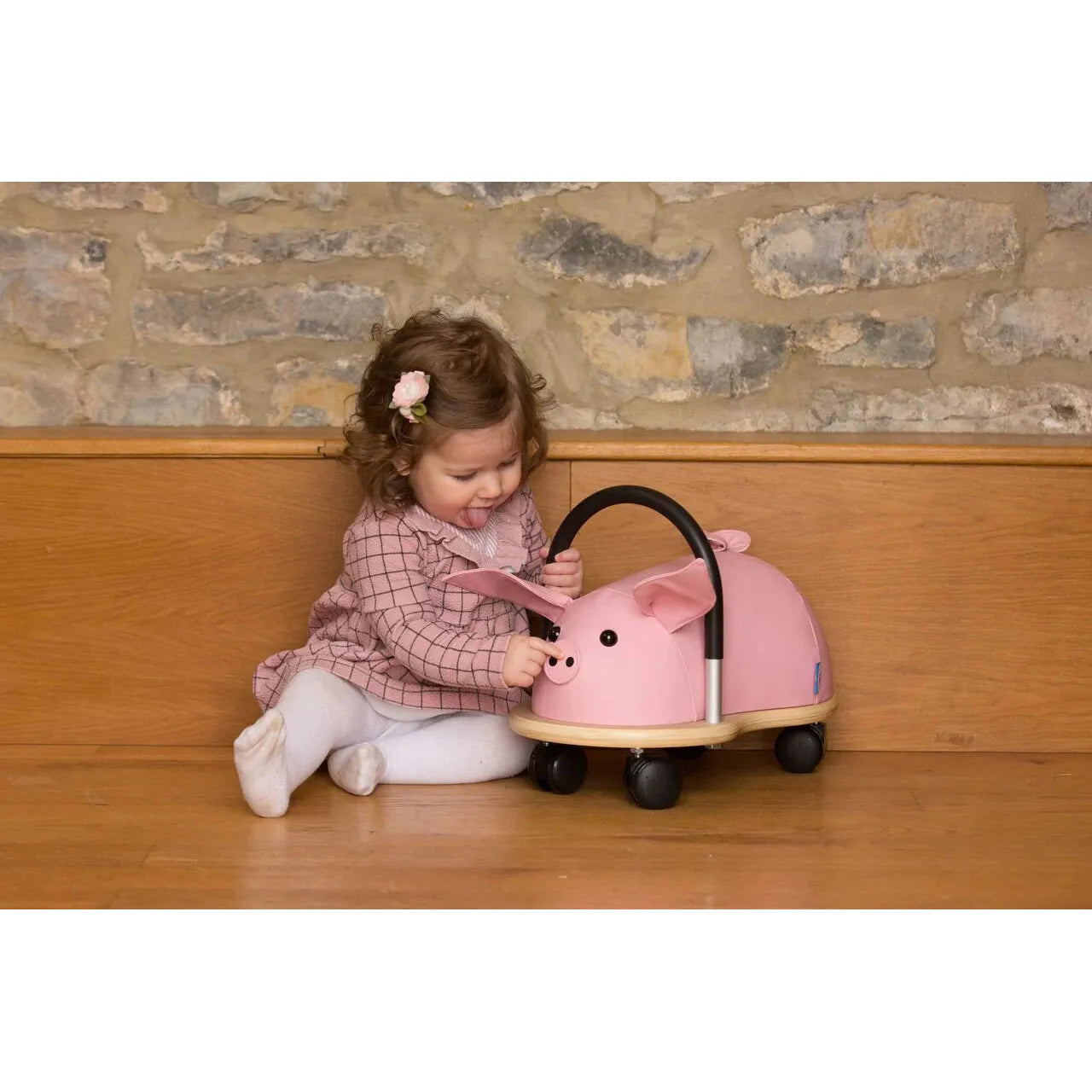 Wheelybug Small Pig Ride-On Toy for Kids - Fun and Safe Push Bike for Indoor & Outdoor Play - Perfect for Toddlers' Early Learning and Balance Development