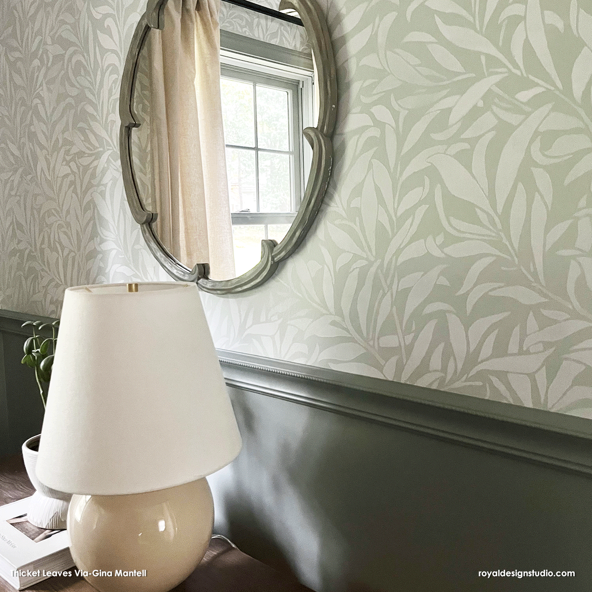 Thicket Leaves Wall Stencil - Reusable DIY Home Decor Stencils for Painting on Walls, Furniture & Crafts | Perfect for Bedroom, Nursery & Living Room Accent Walls
