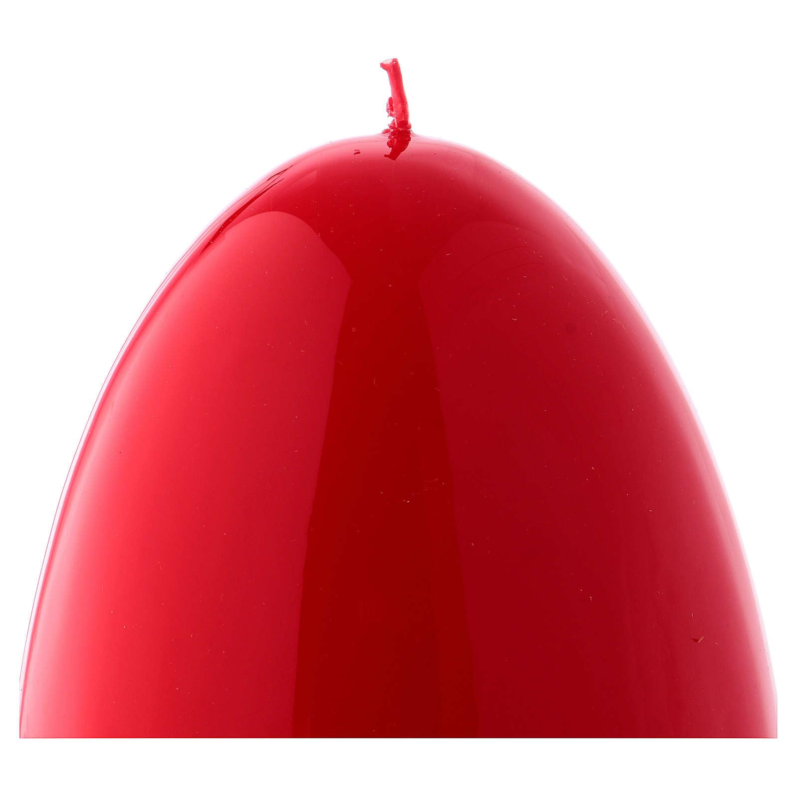 Premium Glossy Red Egg-Shaped Ceramic Candle - 140mm Diameter for Home Decor, Romantic Dinners & Spa Relaxation
