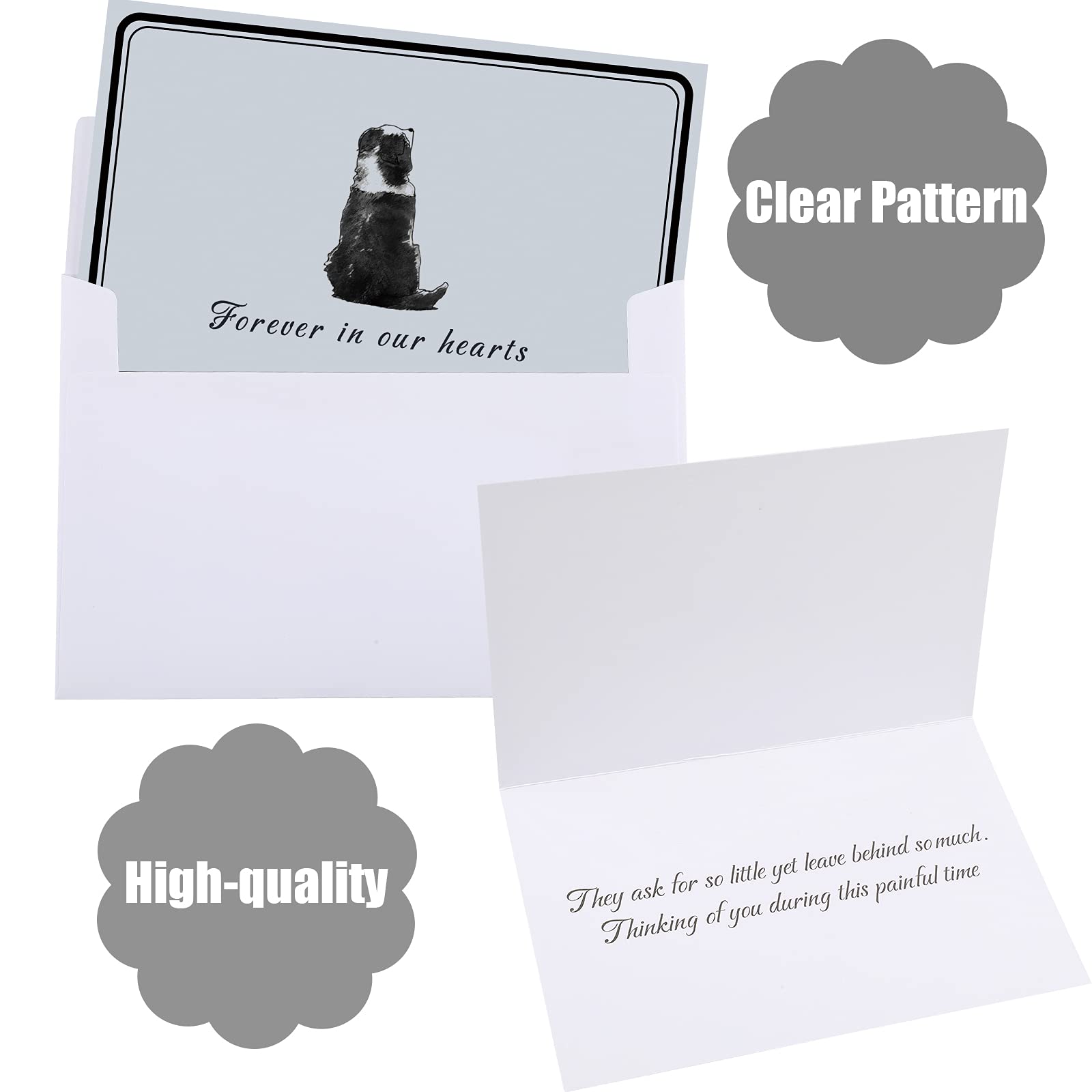 24-Piece Pet Sympathy Cards Set - Thick Condolence Greeting Cards for Loss of Dog, Cat or Beloved Pet with Envelopes | Perfect for Pet Owners, Veterinarians & Animal Lovers to Express Grief Support