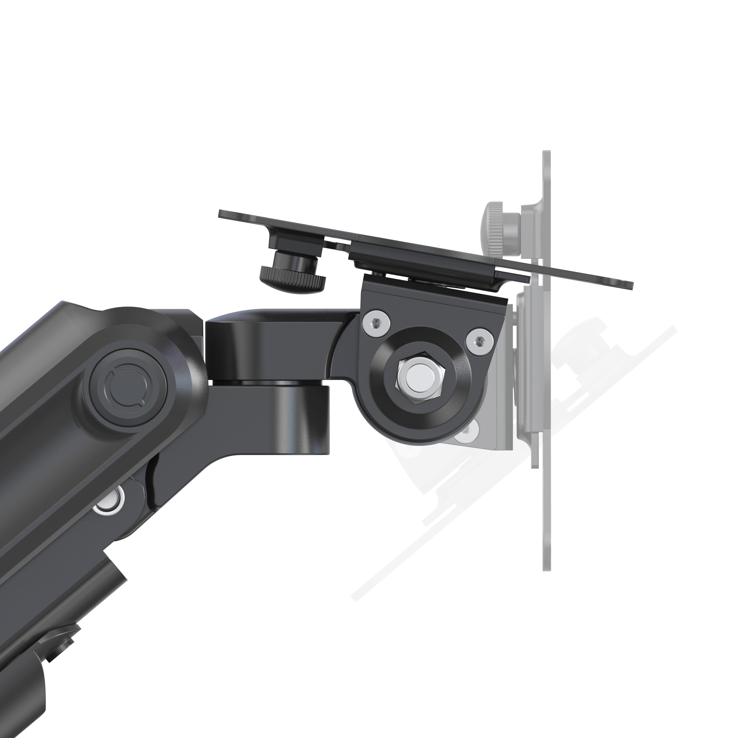 HFTEK Heavy Duty Single Monitor Arm Mount for 1-49 Inch Curved/Flat Screens - Adjustable Tilt Swivel VESA 75x100/100x100 - Supports up to 20kg - Perfect for Home Office, Gaming Setup & Workstation Ergonomics (HF24G07U)