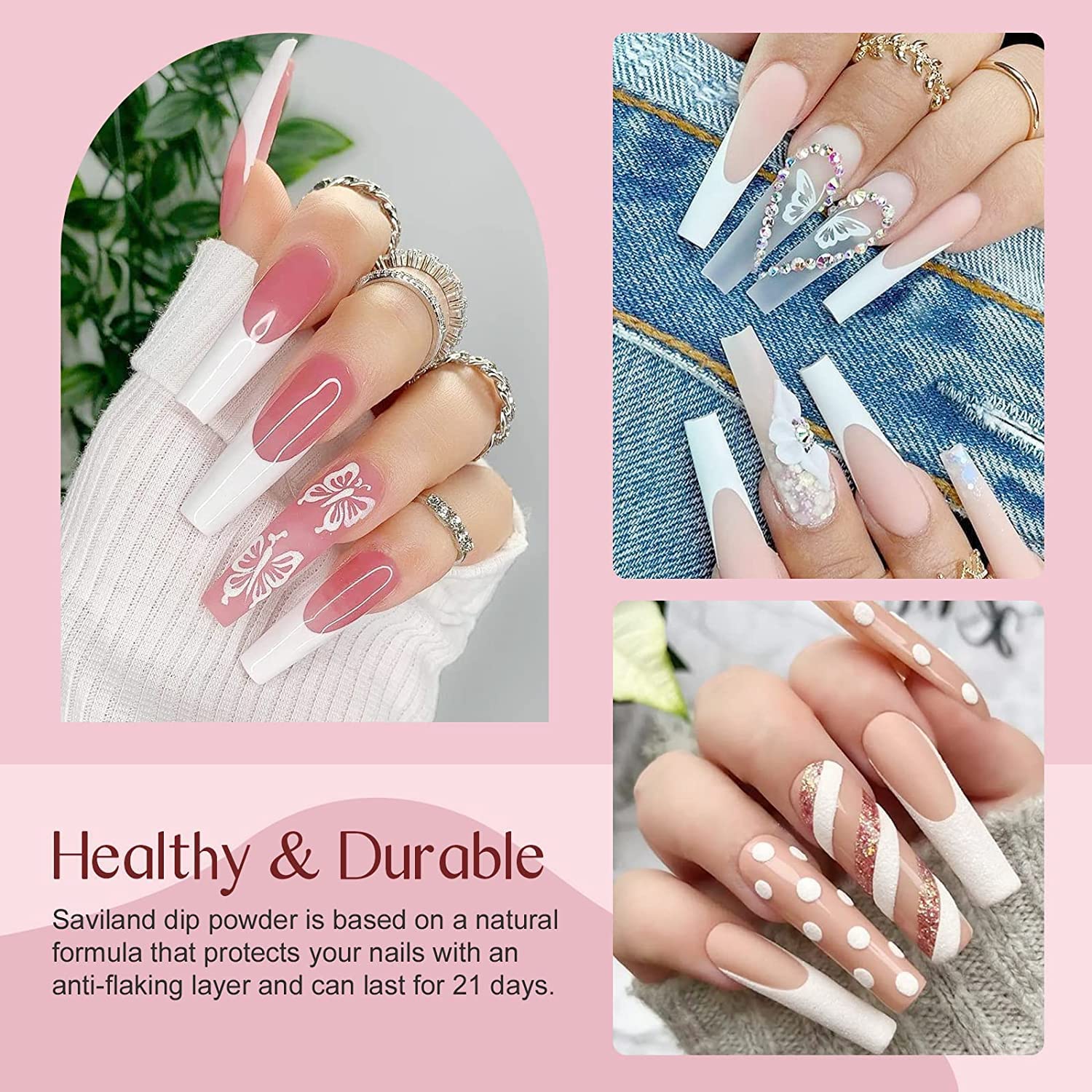 SAVILAND 36 Colors Dip Powder Set - Quick-Drying Glitter Nail Kit for DIY Salon & Home Use