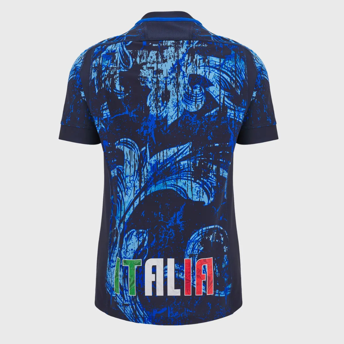 Macron Italy Kids' Training Rugby Jersey Blue 2024/25 - Youth Football Practice Shirt for Training & Matches
