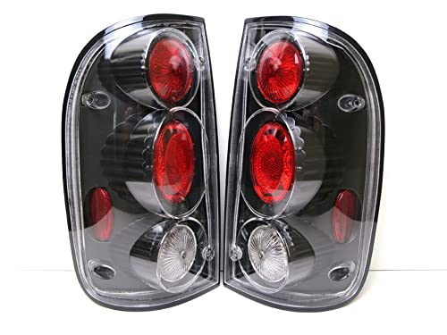 ROXX Black Housing Clear Lens Altezza Tail Light Assembly Pair for 2001-2004 Toyota Tacoma - Replacement for Driver & Passenger Side - Enhances Style & Night Visibility for Off-Road & City Driving