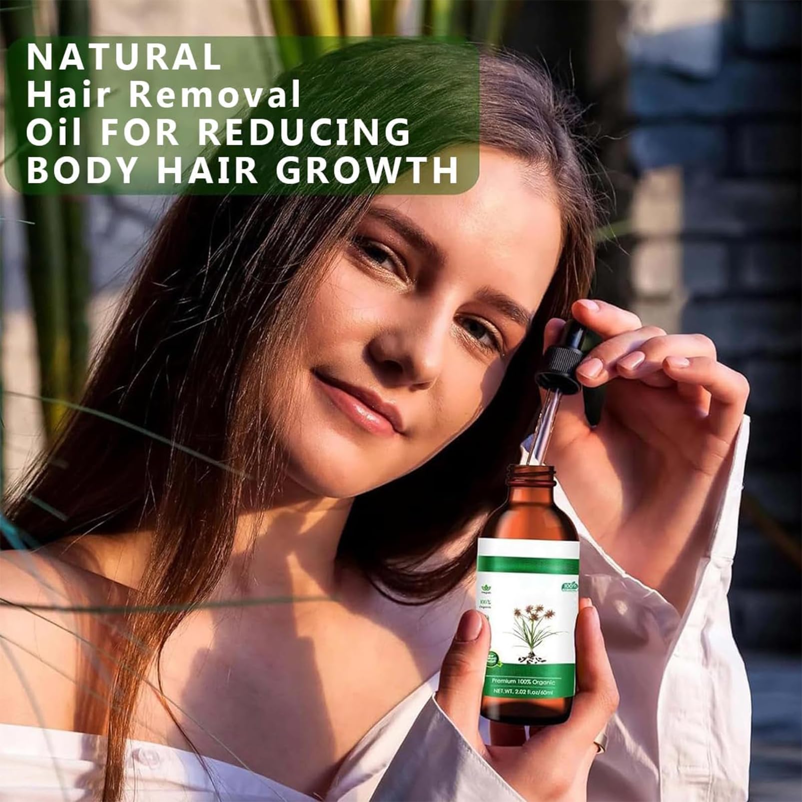 Natural Cyperus Oil Hair Removal Serum - Reduces Hair Growth for Face, Body, Underarms, Legs & Bikini Area | Hair Growth Inhibitor for Women & Men | Smooths Skin & Slows Regrowth | Perfect for Home Use, Travel & Post-Waxing Care (1PC)
