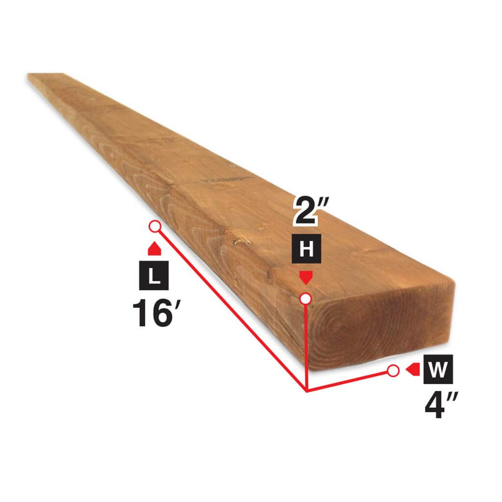 2 in. x 4 in. x 16 ft. Brown Pressure Treated Lumber - Premium Outdoor Wood for Fencing, Decking, and Landscaping Projects | Weather-Resistant & Durable Building Material