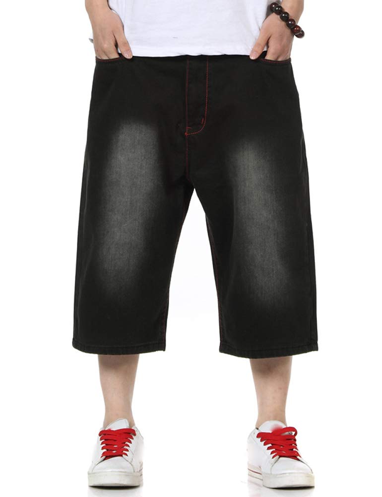 IDEALSANXUN Men's Baggy Jean Shorts - Casual Loose Fit Denim Jorts for Summer | Perfect for Beach, Streetwear & Outdoor Activities
