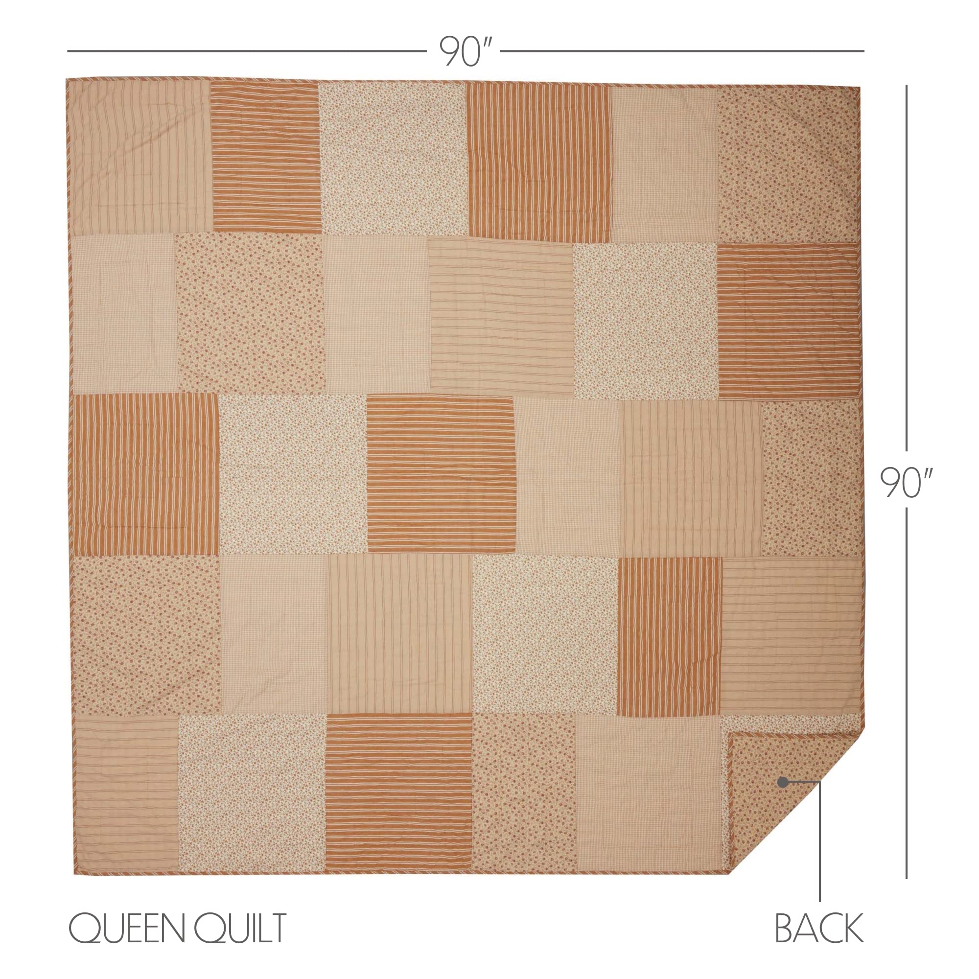 VHC Brands Camilia Queen Quilt Set - 90x90 Inches Soft Breathable Bedding for All Seasons | Perfect for Master Bedroom, Guest Room & Cozy Home Decor