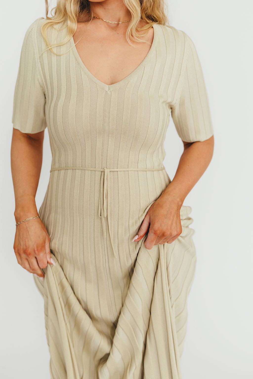 Oakley Ribbed Maxi Dress in Dusty Lime - Bump Friendly Maternity Dress for Pregnancy & Nursing | Perfect for Casual Outings, Baby Showers & Summer Events