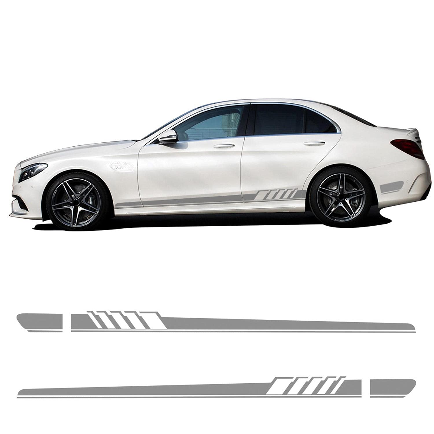 YKANZS AMG Edition 507 Car Side Skirt Decals for Mercedes Benz C Class W205 - Premium Vinyl Stripe Stickers for Car Body Decoration (Perfect for Car Shows, Racing Events & Personalization)
