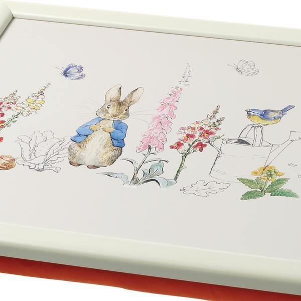 Beatrix Potter Peter Rabbit Lap Tray - Wooden Serving Tray with Handle, Cute Bunny Design for Breakfast, Tea, or Snacks in Bed - Perfect Gift for Kids and Nursery Decor
