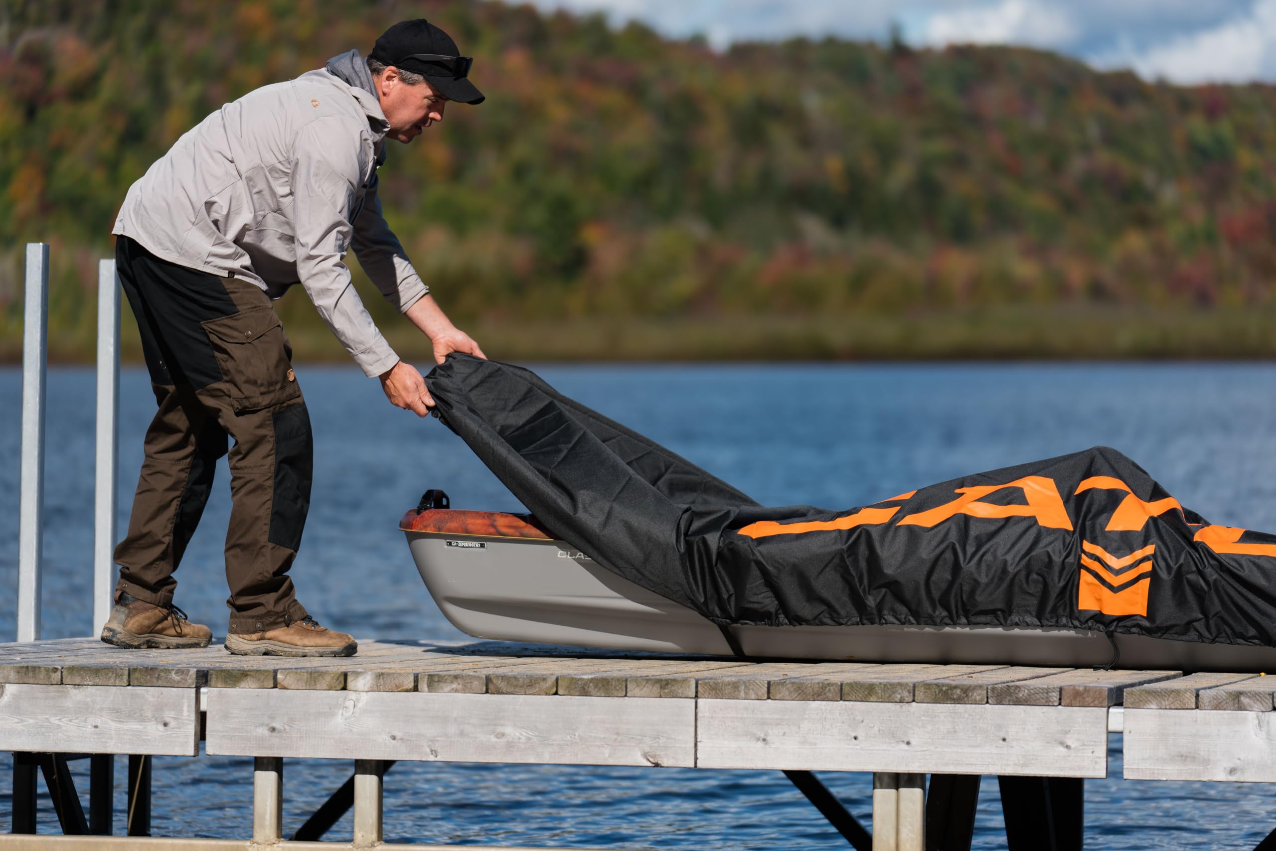 Pelican Catch Kayak Cover - Heavy Duty Waterproof & UV Resistant Storage Dust Cover for Kayaks - Fits 2 Sizes - Grey - Perfect for Outdoor Storage, Travel & Boat Protection