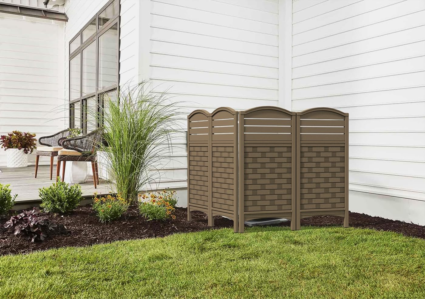 KINYING 4-Panel Resin Privacy Fence Screen for AC Units & Pool Equipment - 45