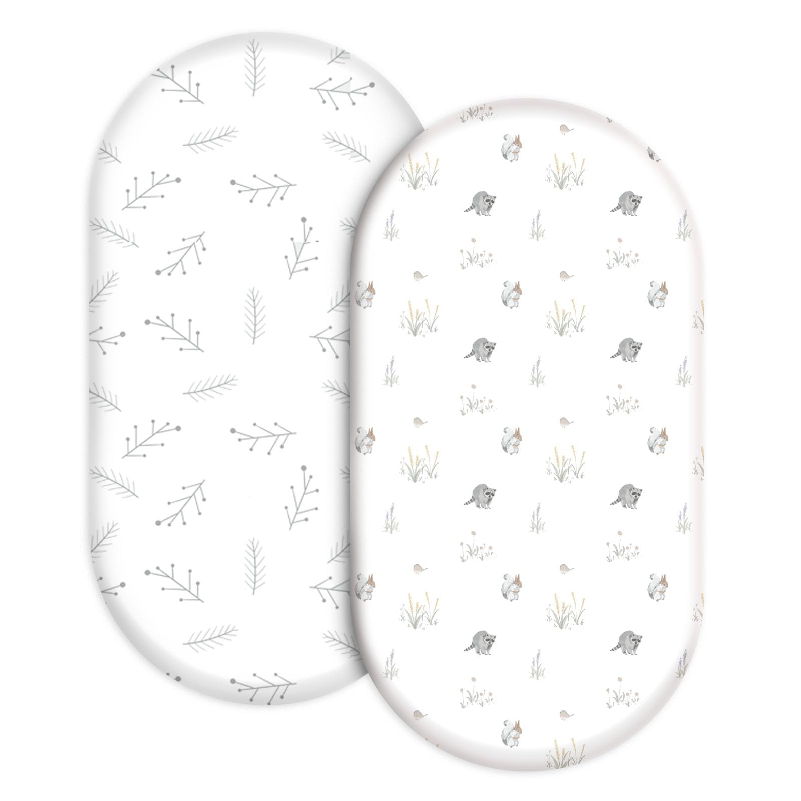 Premium Bassinet Sheets for Baby Boys & Girls - 2 Pack Soft Neutral Crib Fitted Sheets for Rectangle, Round, Oval & Hourglass Bassinet Mattresses | Perfect for Nursery, Daycare & Travel Use