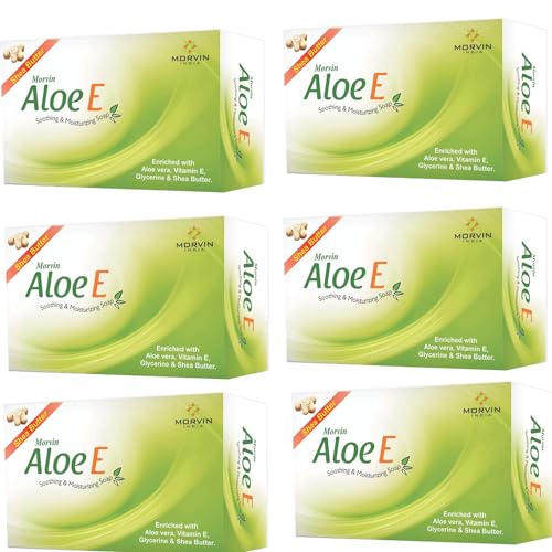 Aloe Vera Soap for Dry Skin - Pack of 6 | Hydrating & Soothing Bar Soap with Natural Aloe | Perfect for Sensitive Skin, Face & Body Care, Daily Moisturizing Routine