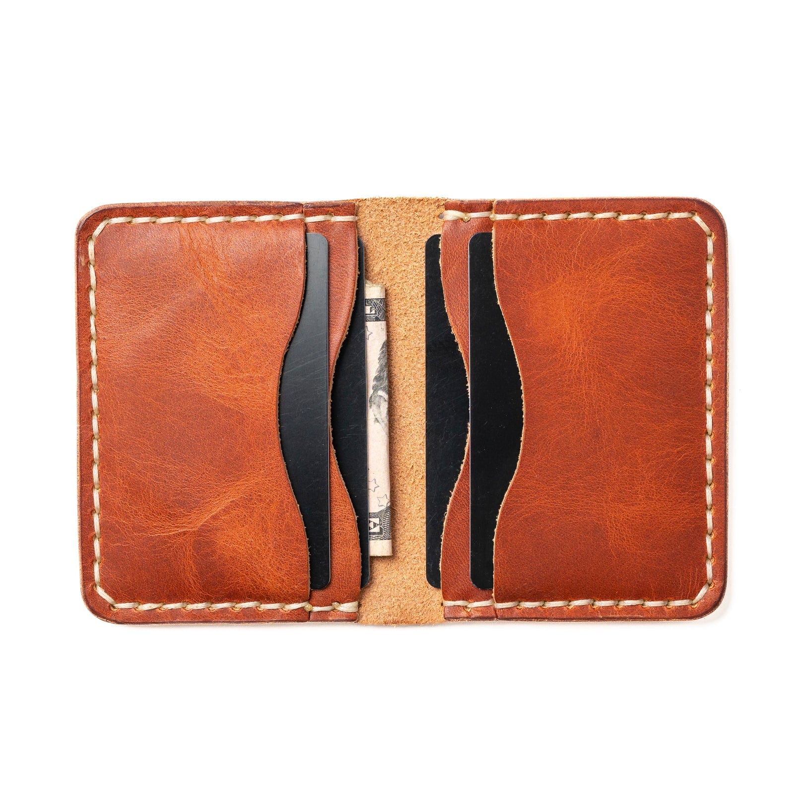 Genuine Leather 5-Card Wallet - English Tan | Slim RFID Blocking Wallet for Men & Women | Perfect for Travel, Business & Everyday Use