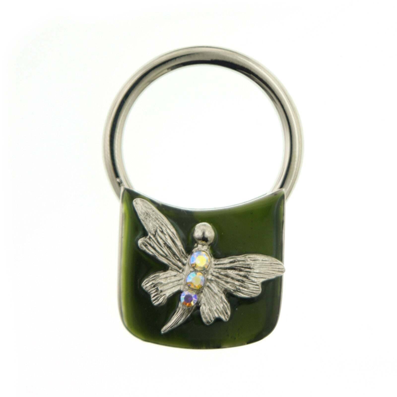 1928 Jewelry AB Crystal Butterfly Enamel Square Key Ring - Elegant Keychain for Women, Gift for Her - Perfect for Keys, Bags, and Everyday Carry Accessories
