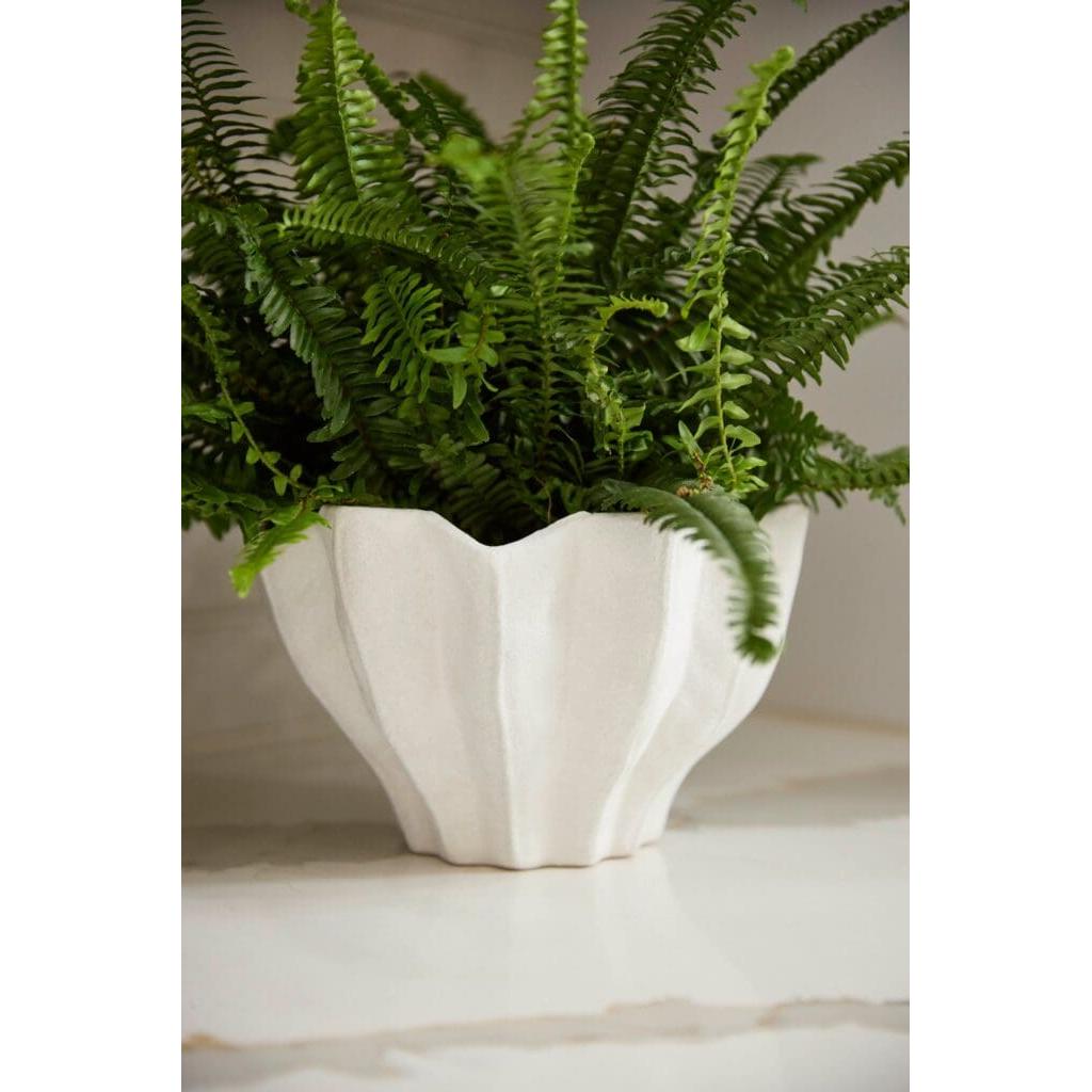 Cyan Design 11479 Chloris Bowl - Large White Ceramic Decorative Bowl for Home Decor, Centerpiece, Fruit Display, and Table Setting