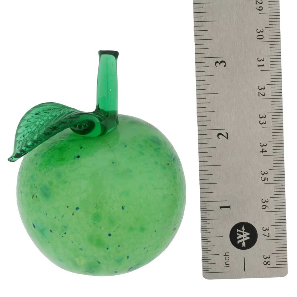 Authentic Murano Glass Apple Figurine - Handcrafted Green Venetian Art Glass Collectible | Home Decor, Gift Idea, Italian Souvenir