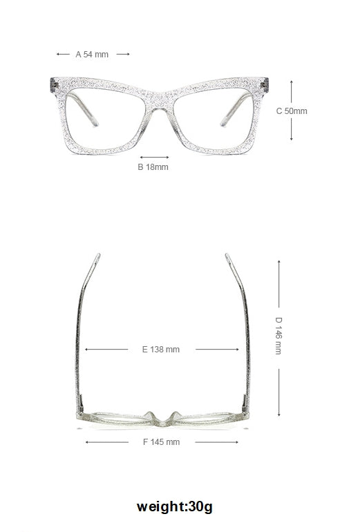 CCspace Unisex Full Rim Square Cat Eye Titanium Frame Eyeglasses 49547 - Lightweight & Durable Glasses for Work, Reading & Fashion
