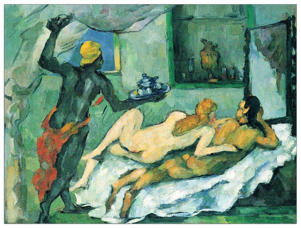 ArtPlaza Cezanne Paul - After Lunch in Naples Decorative Wood MDF Panel, Multicolor, 80x60 cm - Perfect for Living Room, Bedroom & Office Wall Art Decor